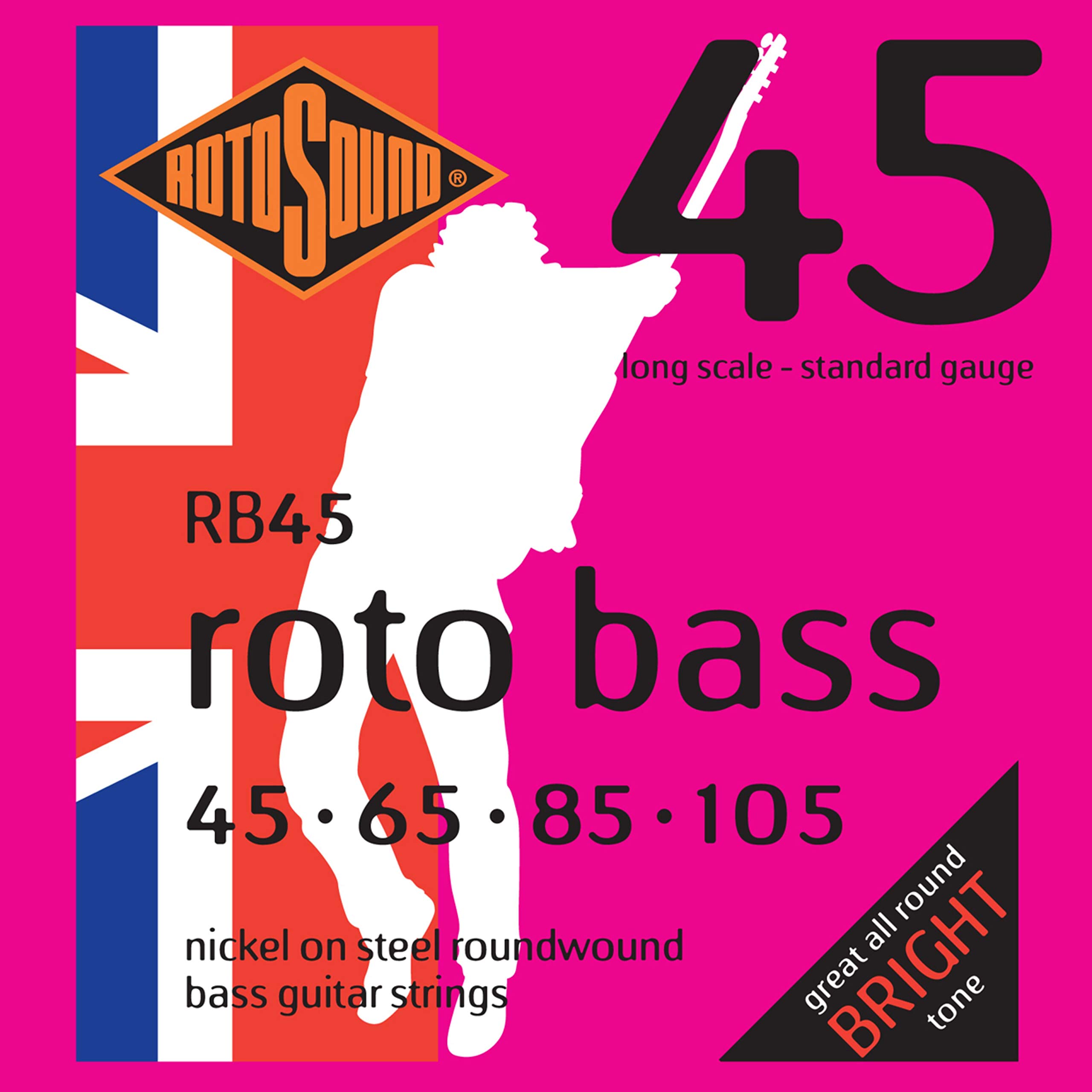 Rotosound RB45 Nickel Standard Light Gauge Roundwound Bass Strings (45 65 85 105) Single