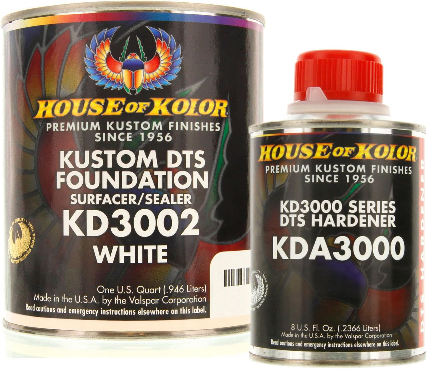 House of Kolor Quart Kit White Color Kd3000 DTS Surfacer/Sealer W/Hardener