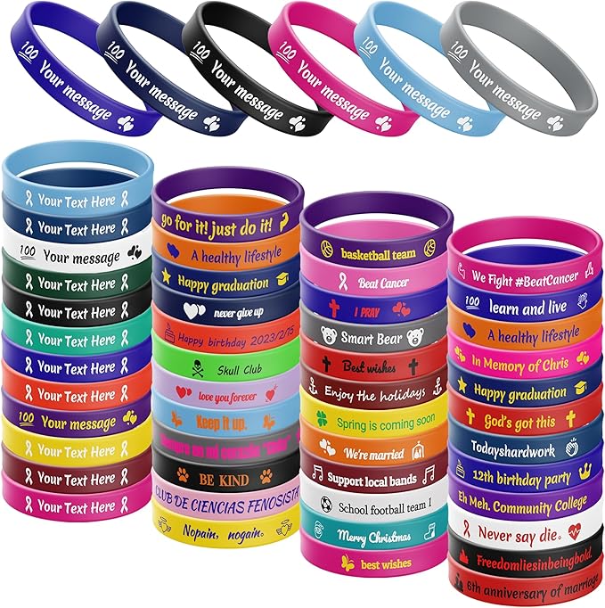 Harborway Custom Rubber Bracelets Personalized Silicone Wristbands Customized for