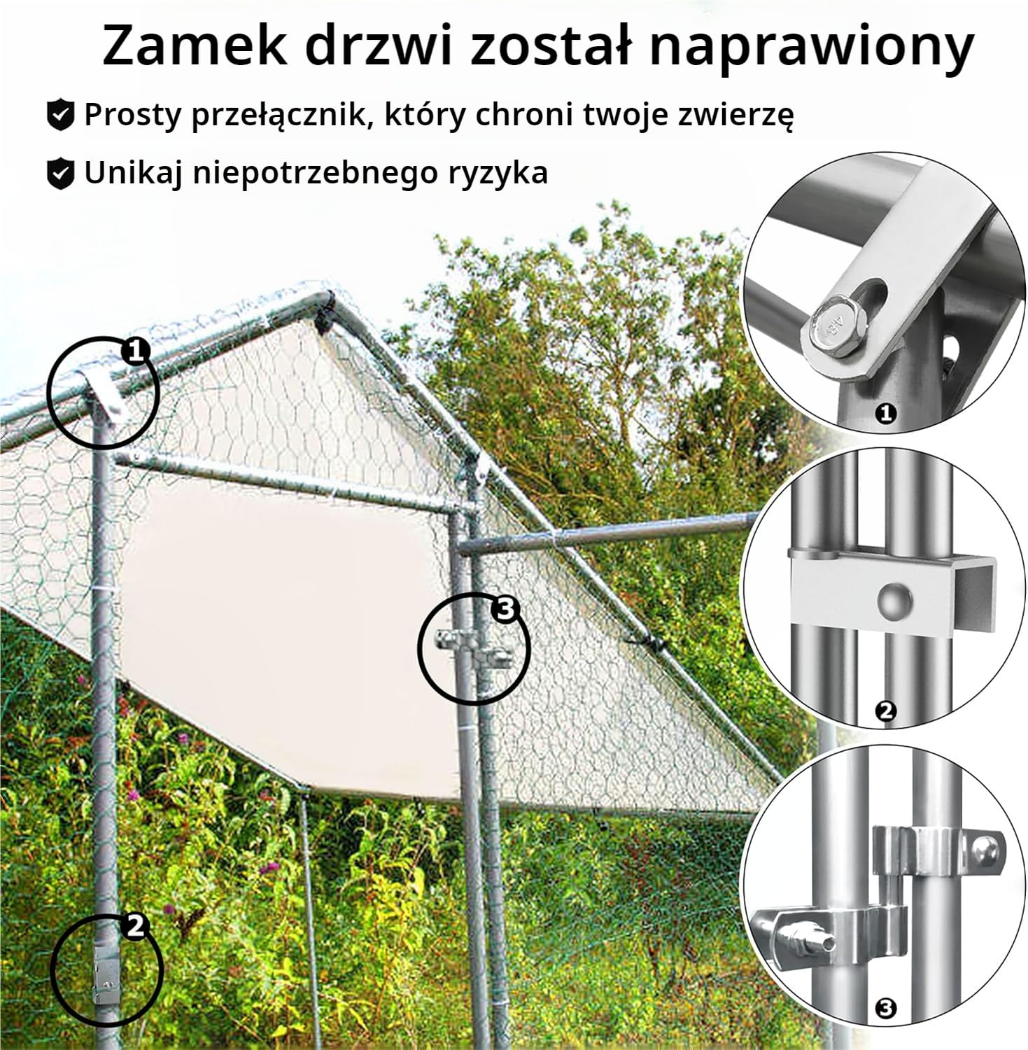 ACXIN Kurnik 3 x 4 x 2 m, wybieg dla kurników, drzwi z zamkiem, ocynkowana, stalowa rama, powlekany PE daszek do klatki dla kur, dla drobiu, małych zwierząt