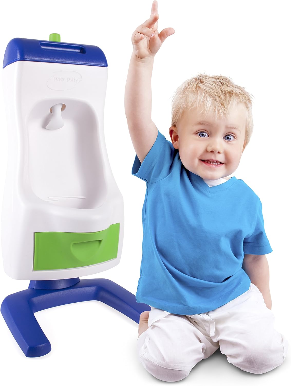 PETER POTTY Grow'n Up Flushable Toddler Urinal with Adjustable Height Working Flush System Removable Tray No Plumbing Required Ideal for Boys Aged 18 Months to 4 Years