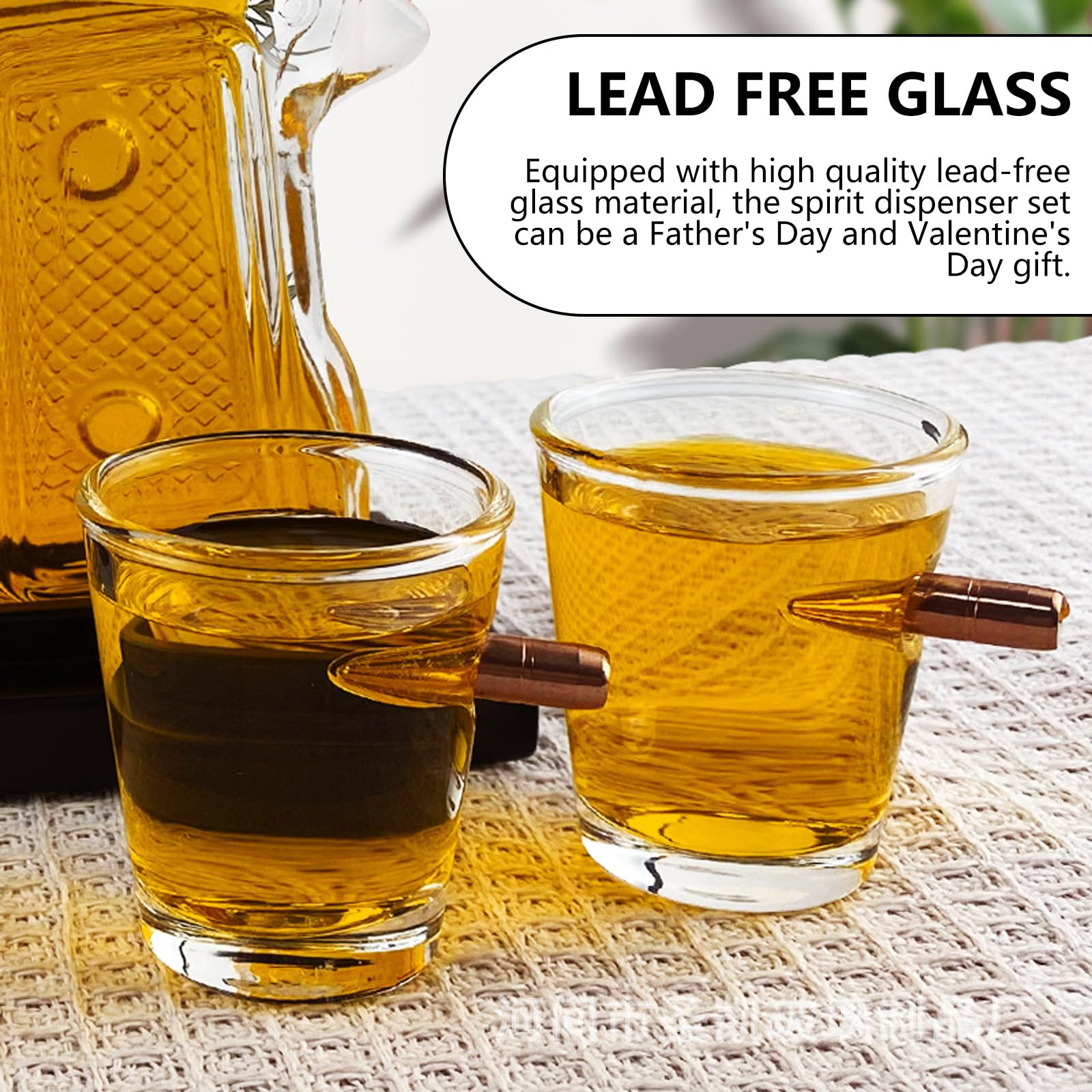 Set Whisky Con Decanter E 4 Bicchieri - Decanter In Vetro Da 800 Ml, Bicchieri Da 300 Ml, Confezione Regalo, Per Degustazione