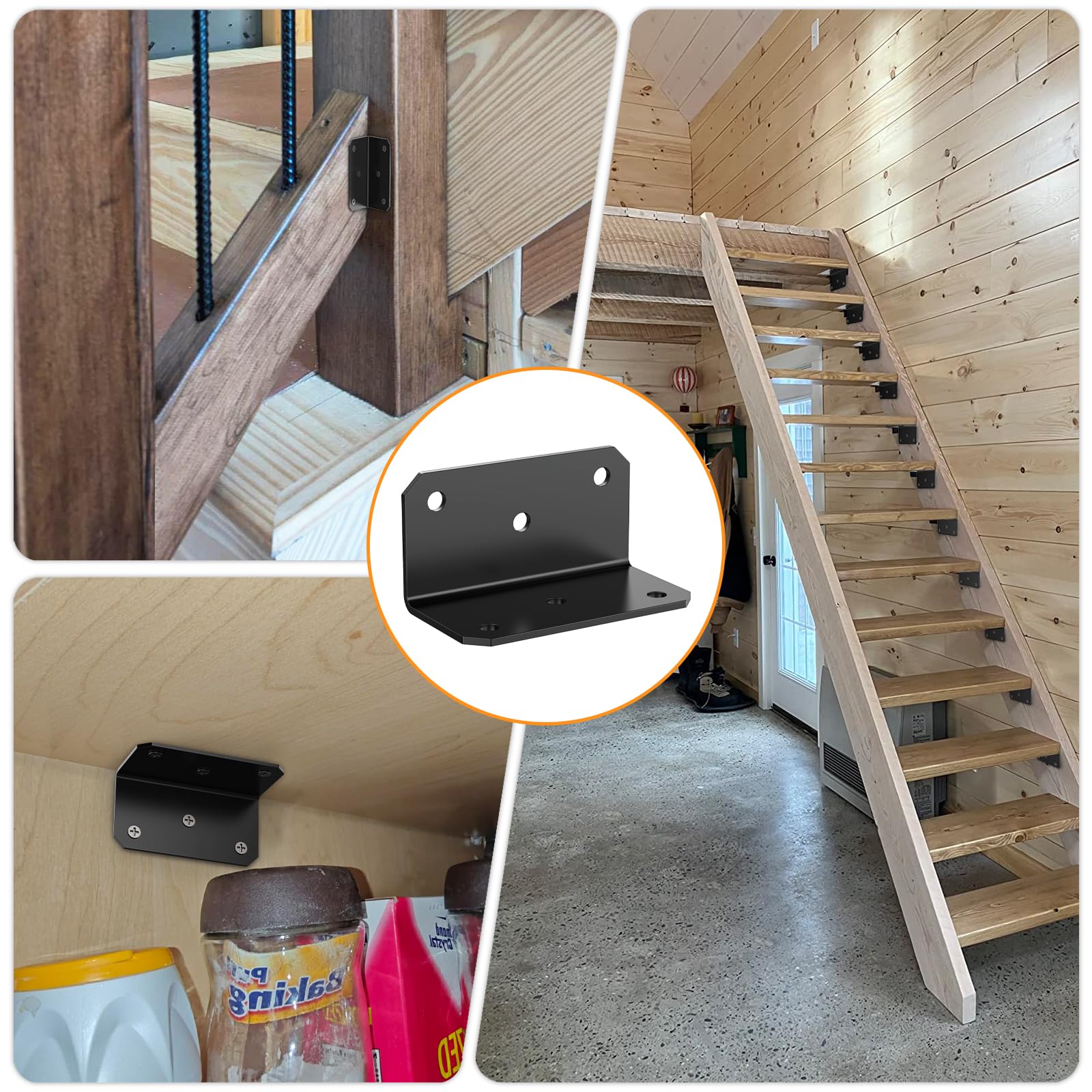 15 staffe angolari a L, 10,2 x 5,1 x 5,1 cm, zincate, medie, in ferro, resistenti, con angolo a L, staffe di fissaggio per giunti, viti per mensole in legno, mobili, armadi, telai, recinzioni
