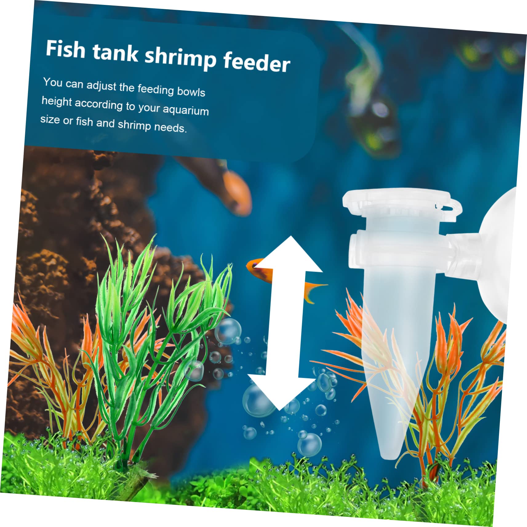 Mipcase 15piezas Alimentador Automático De Camarones con Tubo y Ventosa para Acuario Diseño Transparente y Fácil De Limpiar para Peceras y Cría De Peces