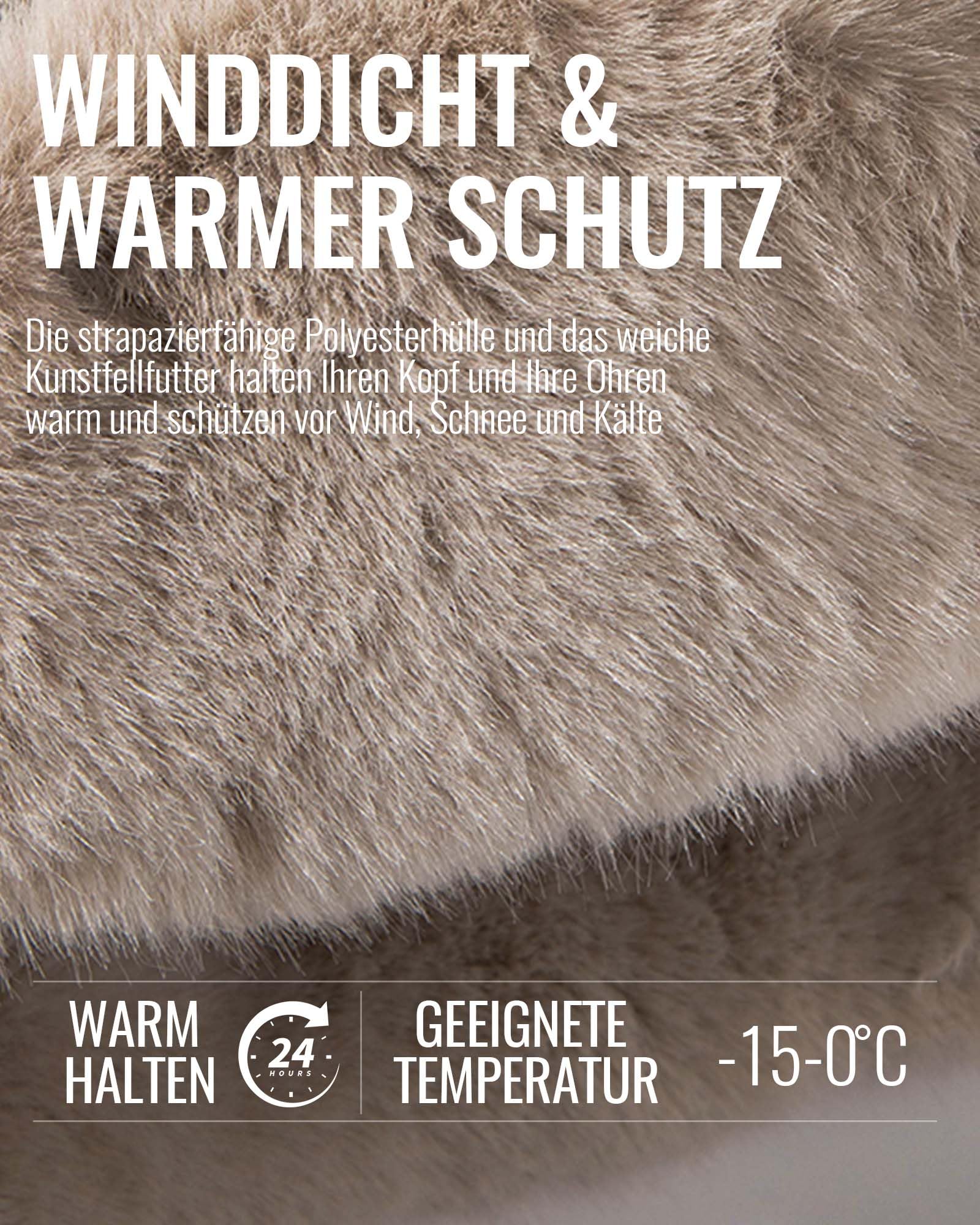 Cappelli da sci invernali aviatore in cotone e pelliccia sintetica con paraorecchie