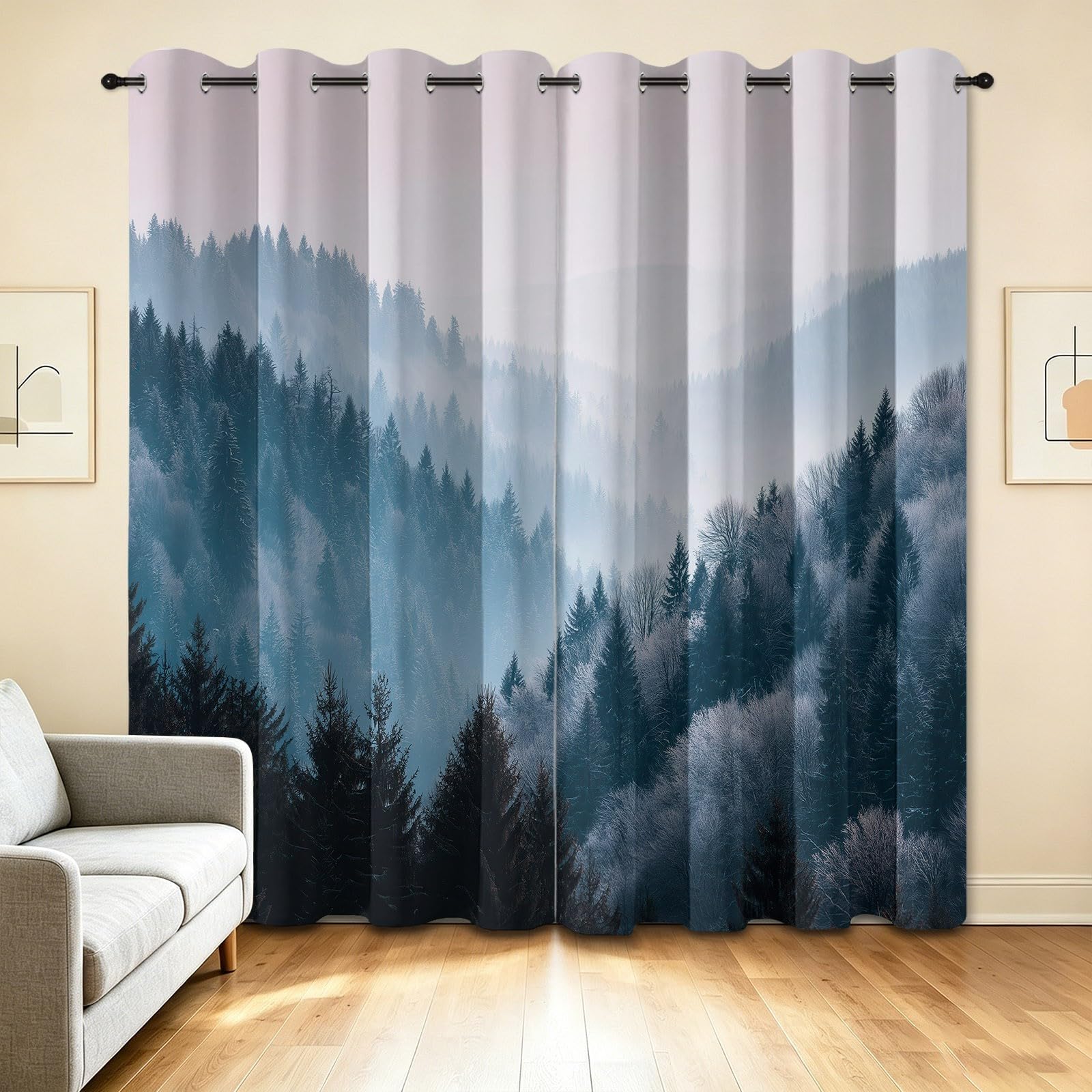Cortinas opacas 100% con estilo frío minimalista 245 x 140 cm (alto x ancho