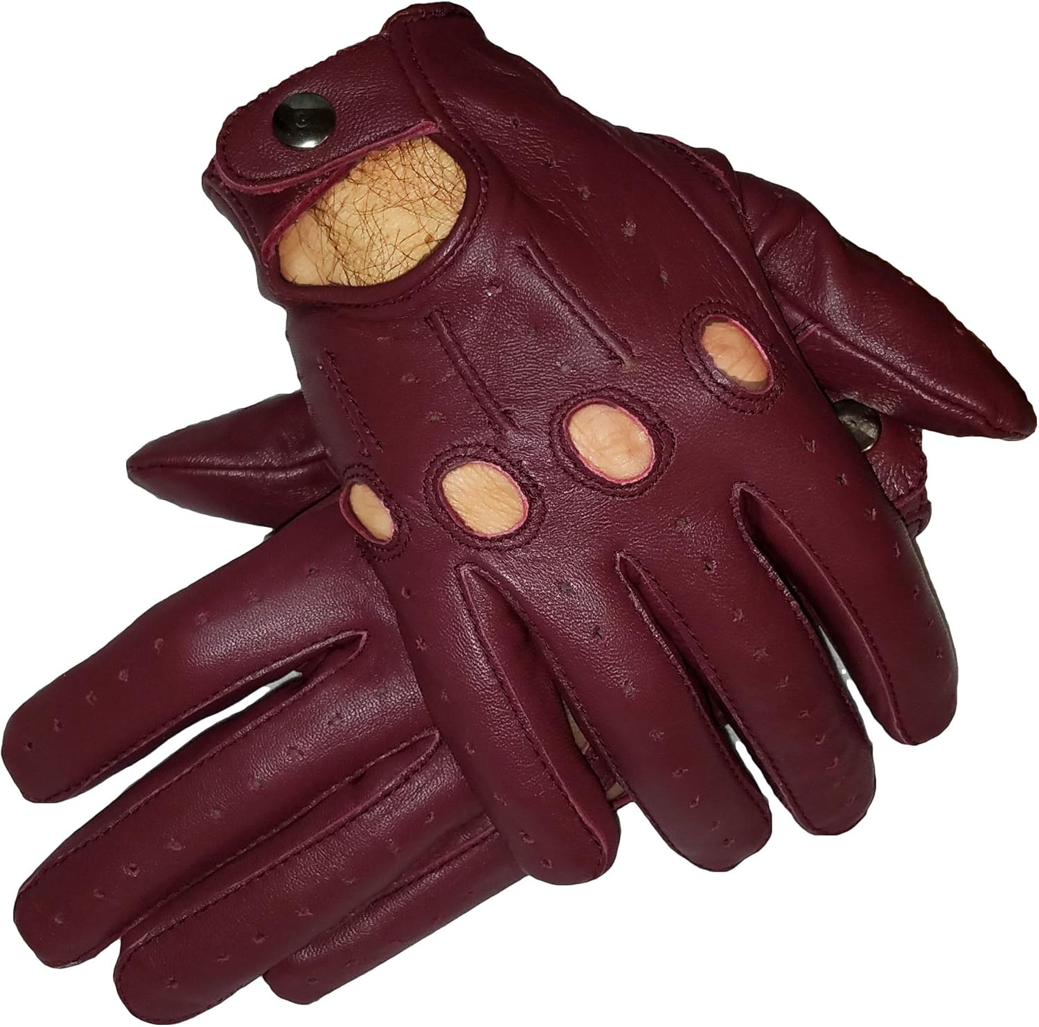 Genuine Leather Gloves for men (English Tan, Medium)