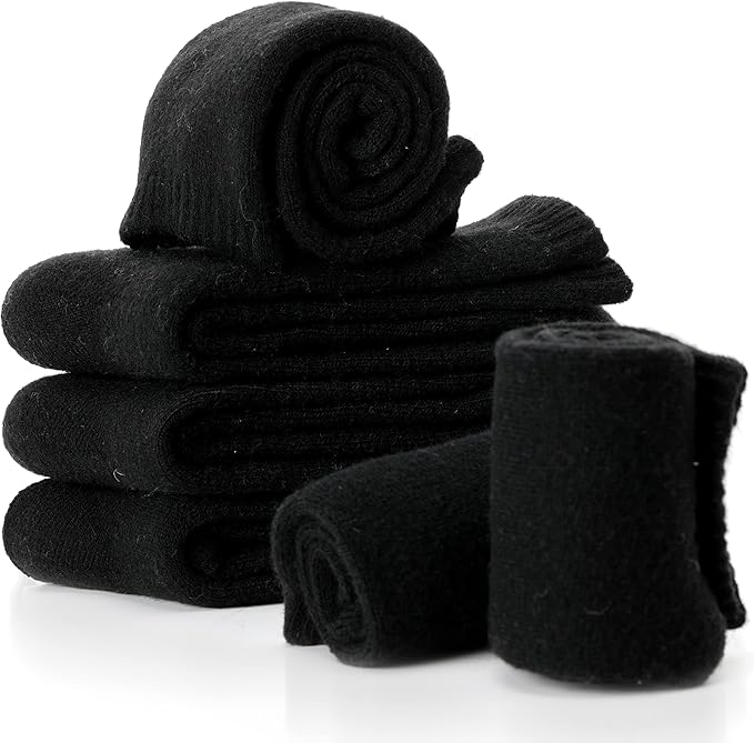 PROETRADE Wool Merino Thermal Socks for Mens Winter Warm Thick Hiking Boot Soft Heavy Cozy Gift Socks 5 Pairs