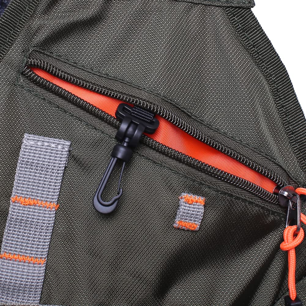 Raprance - Gilet da pesca a mosca, regolabile, traspirante, con tasche, per uomo e donna, Uomo, Verde militare FV002, adjuatable size