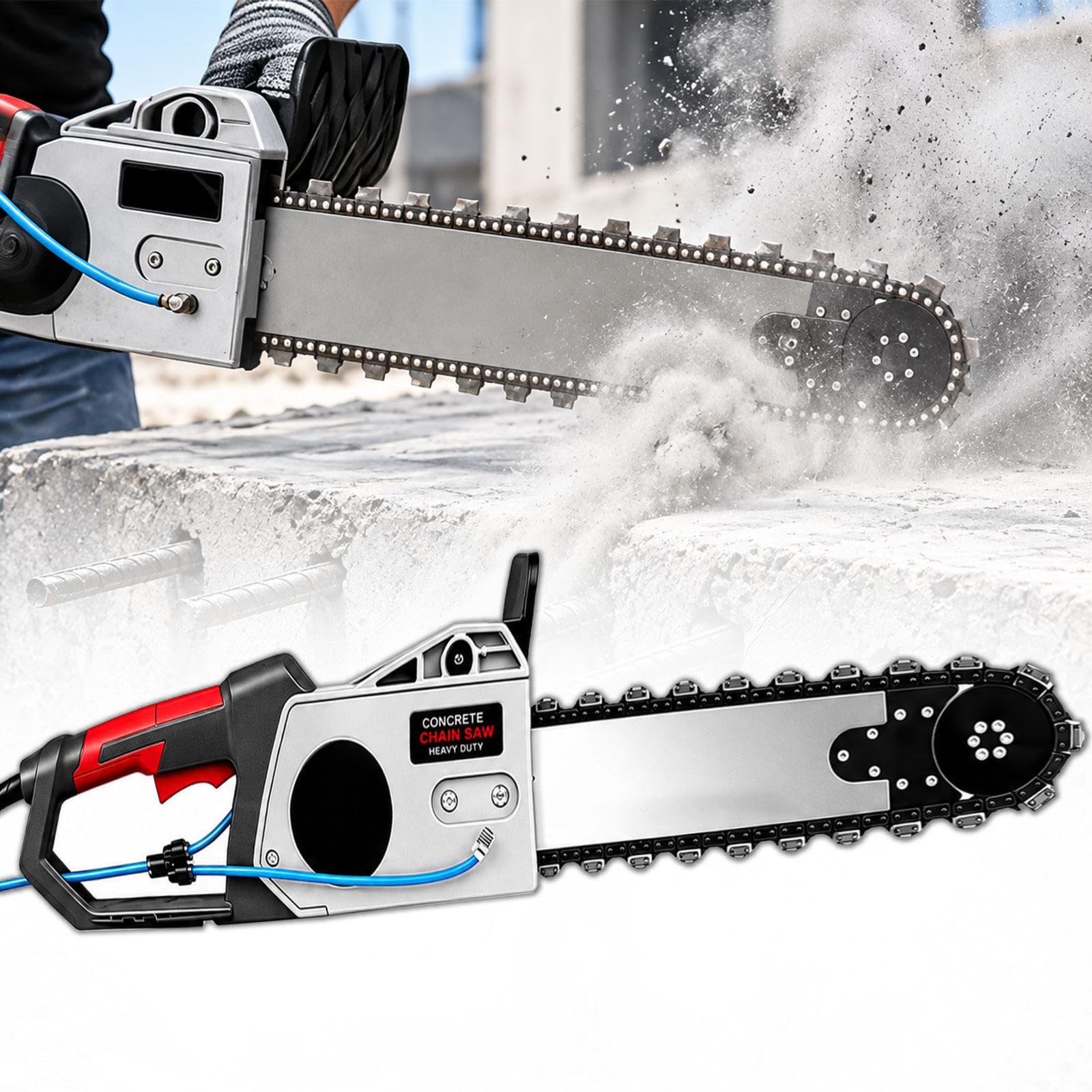 Kit de Sierra para Hormigón con 2 Barras Guía y 2 Cadenas de Diamante k480