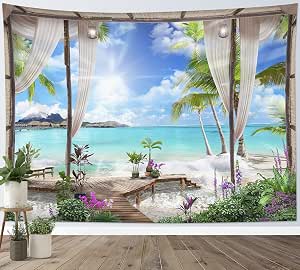 Panneau pour Vêtement et Couverture Océan floral quartz