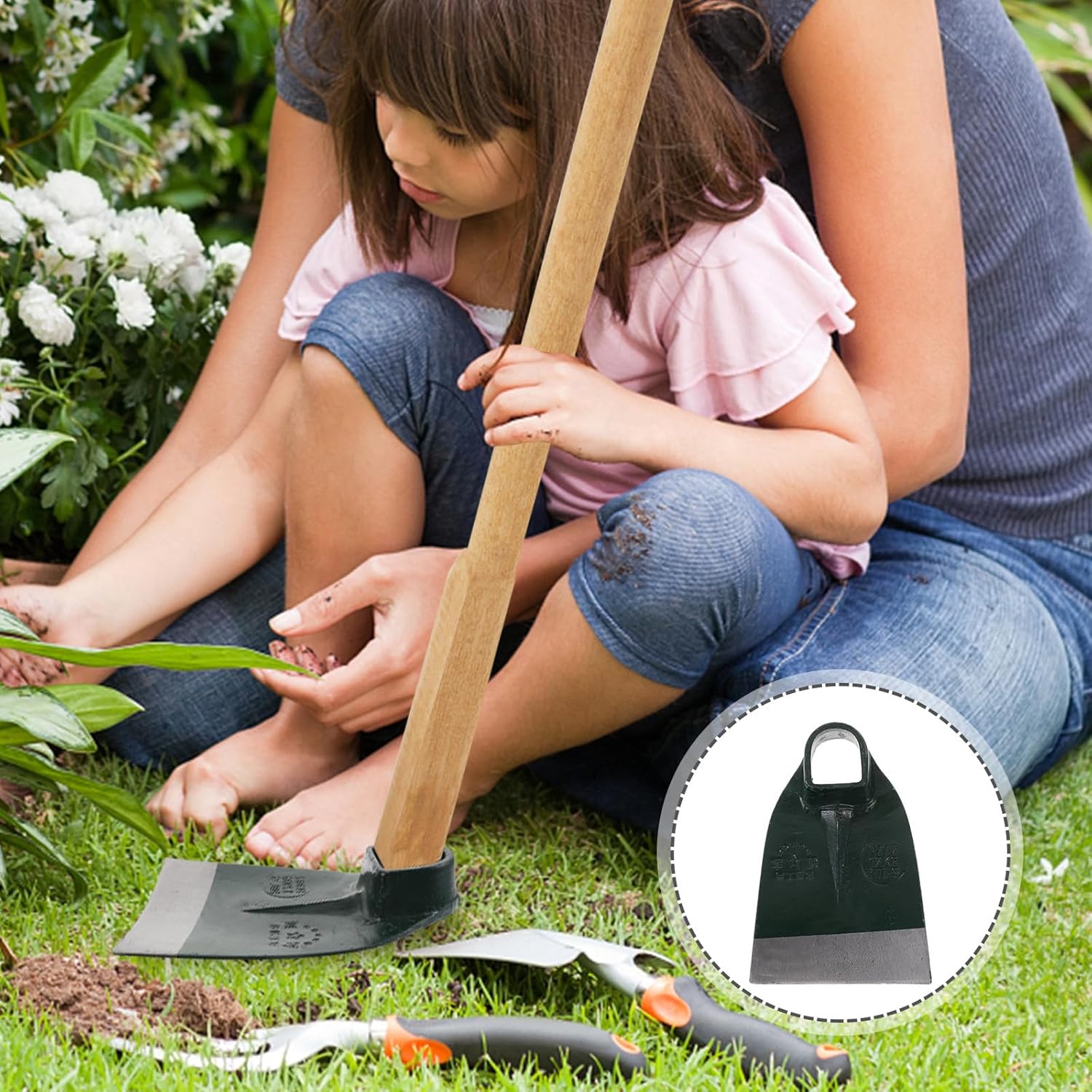 Stainless Steel Garden Hoe Head Portable Handheld Small Hoe for Weeding and Digging Soil, Outdoor Gardening Hoeing Tool Without Handle, Suitable for Flower Planting Random Style