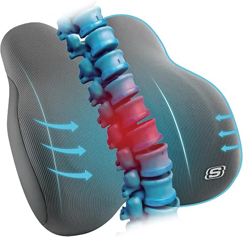 Skechers Memory Foam Lumbar Pillow,Lumbar Support Pillow for Office, Chair