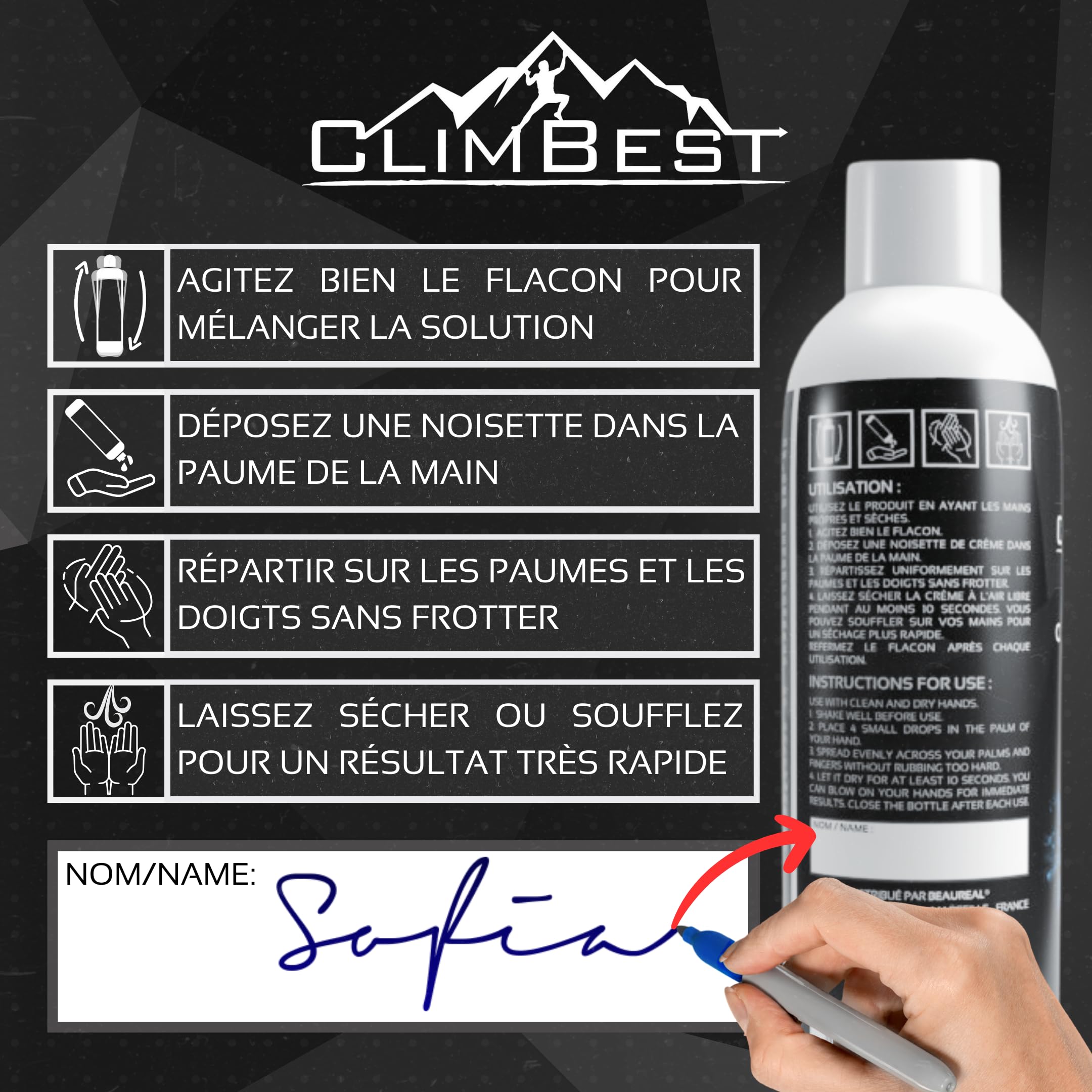 Magnésie Liquide 250ml/500mL/1L Ultra Pure - Fabriquée en France sans Résine - Nouvelle Formule - Escalade, Gymnastique, Street Workout, Musculation - Crème de Magnésie