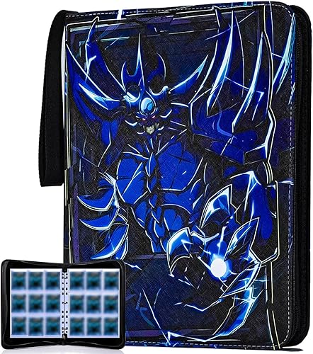 Carpeta de tarjetas para tarjetas intercambiables Yu-Gi-Oh, 990 bolsillos, álbum de 3 anillos de gran capacidad, 9 bolsillos compatible con tarjetas