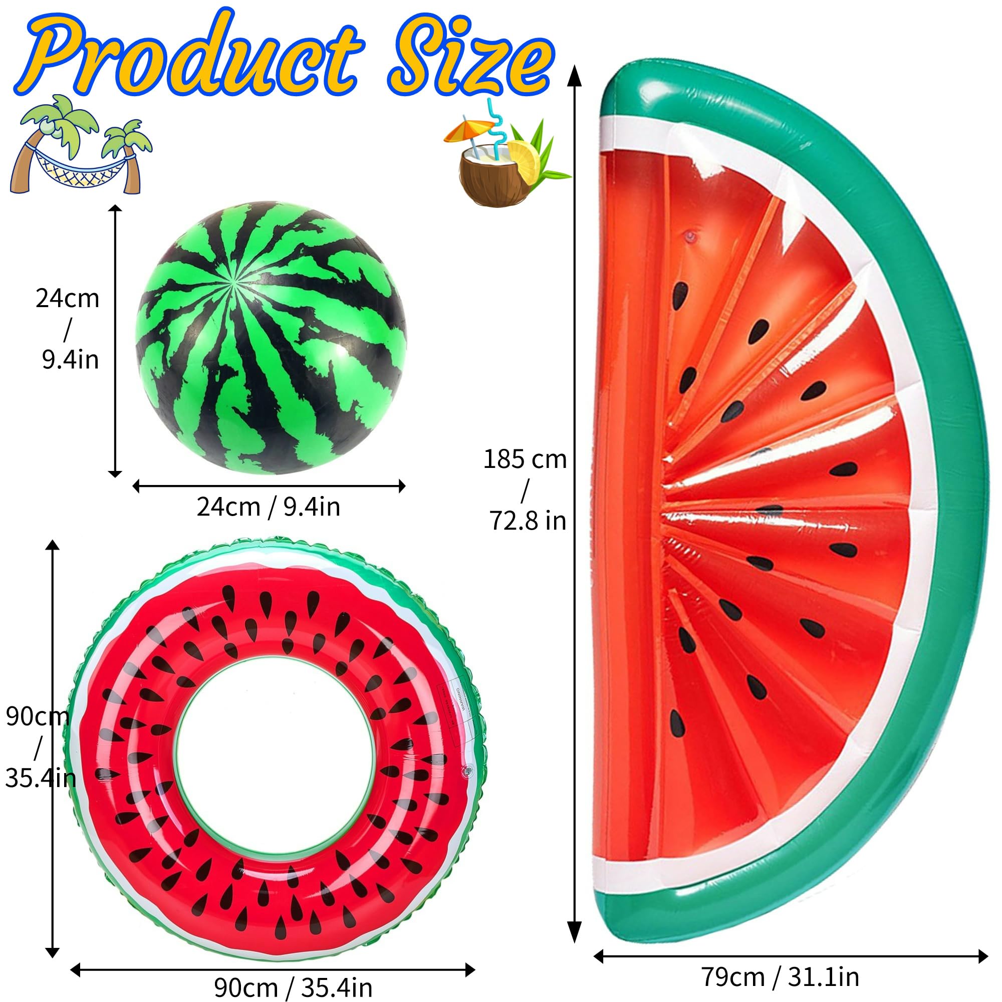 Set Gonfiabili Ananas Per Piscina - 5 Pezzi Con Anelli E Palloni Per Bambini E Adulti - Foto 6
