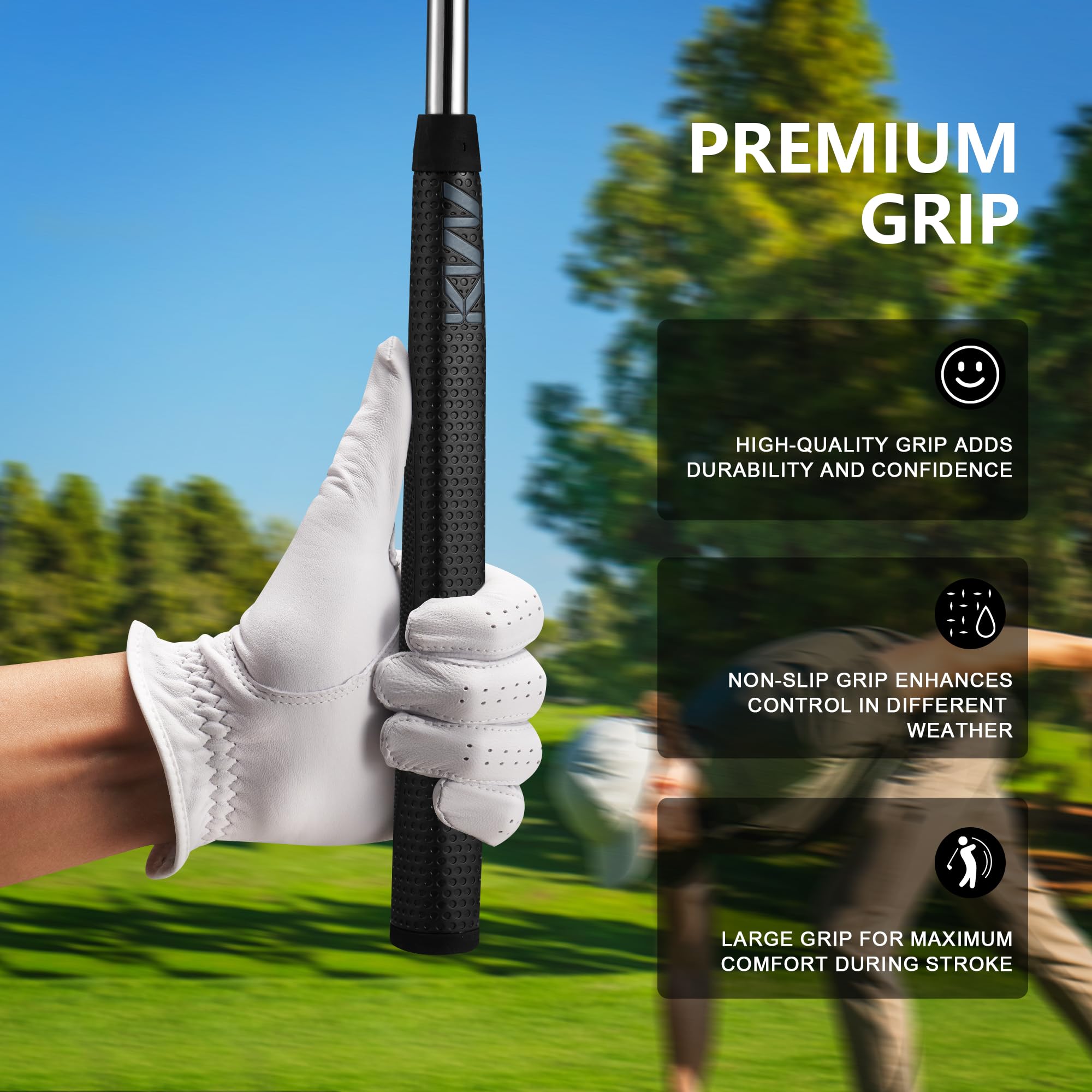 KVV Golf Putter für Herren & Damen, Rechtshänder Golfschlägerputter mit Ausrichtungshilfe, Premium-Griff und CNC gefräster Schlagfläche