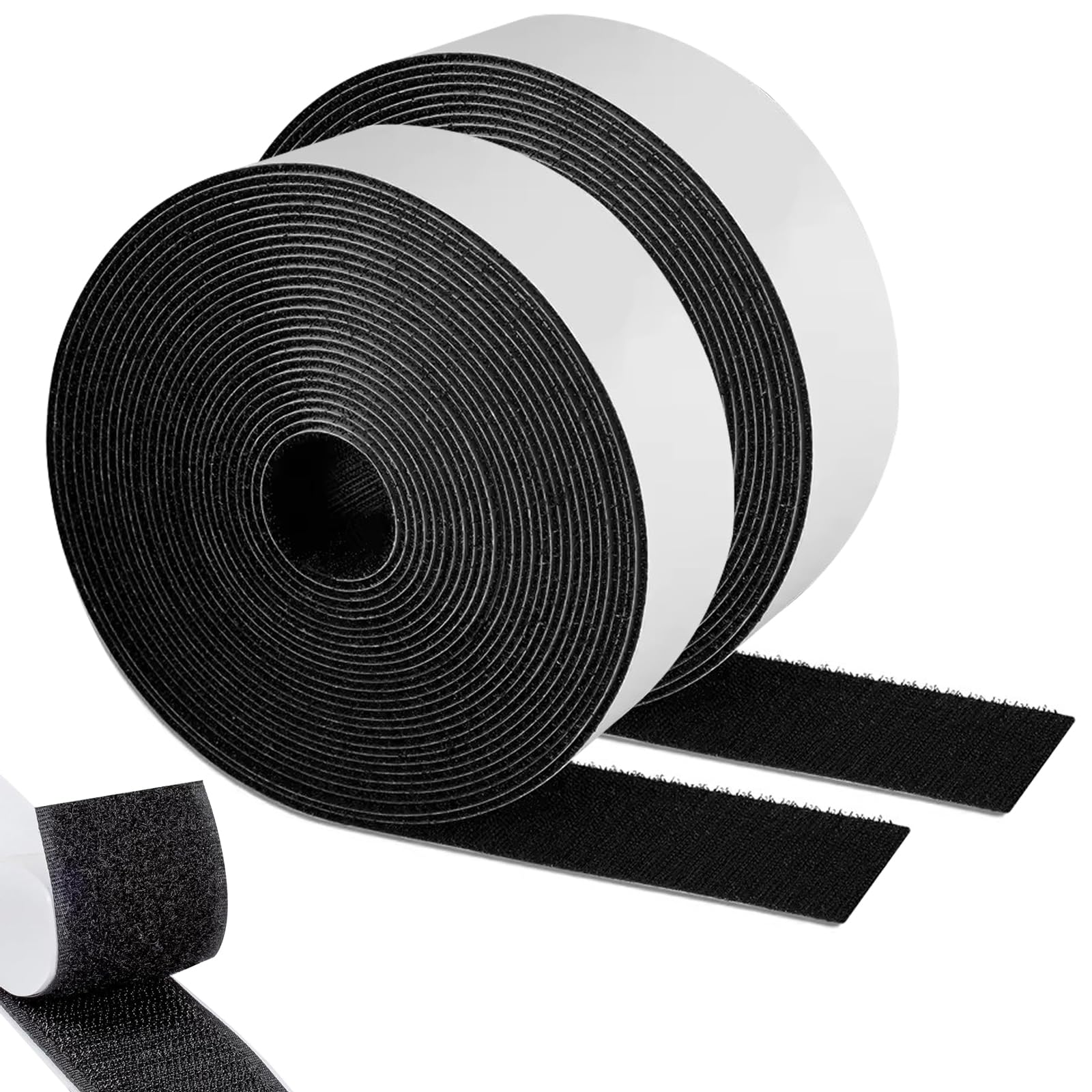 SURFOU Tape Self-Adhesive 12 m x 50 mm, Extra Strong, Double-Sided with Hook and Loop Tape for Indoor and Outdoor Use, Suitable for Fabric, Fly Screen, Couch Cushion, Carpet
