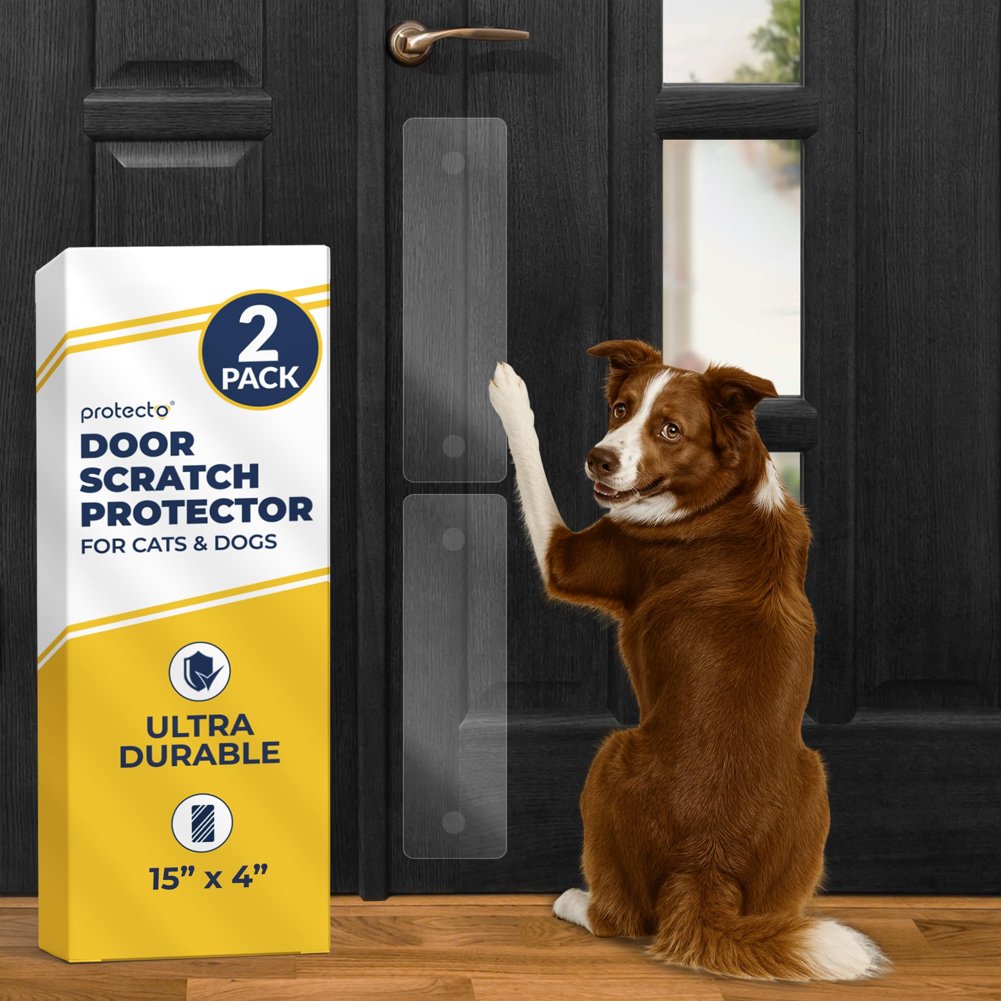 PROTECTO 2Pack Door Protector from Dog Scratching, 15x4 Door Scratch Guard