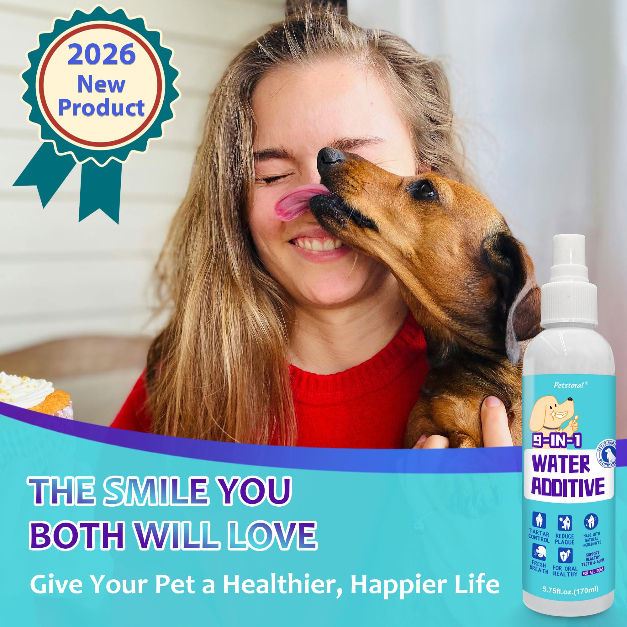 9-in-1 Water Additive for Dogs and Cats, Advanced Plaque and Tartar Control, Teeth Cleaning Solution with Probiotics, Fresh Breath 5.75 Fl Oz (Pack of 1) - image 7