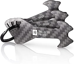 FABACH 3 Débloqueur de caddie - Piranha - en carbone incassable - porte-clés caddie - jeton de chariots de courses - désolveur de panier amovible, ne se bloque pas dans la serrure de dépôt
