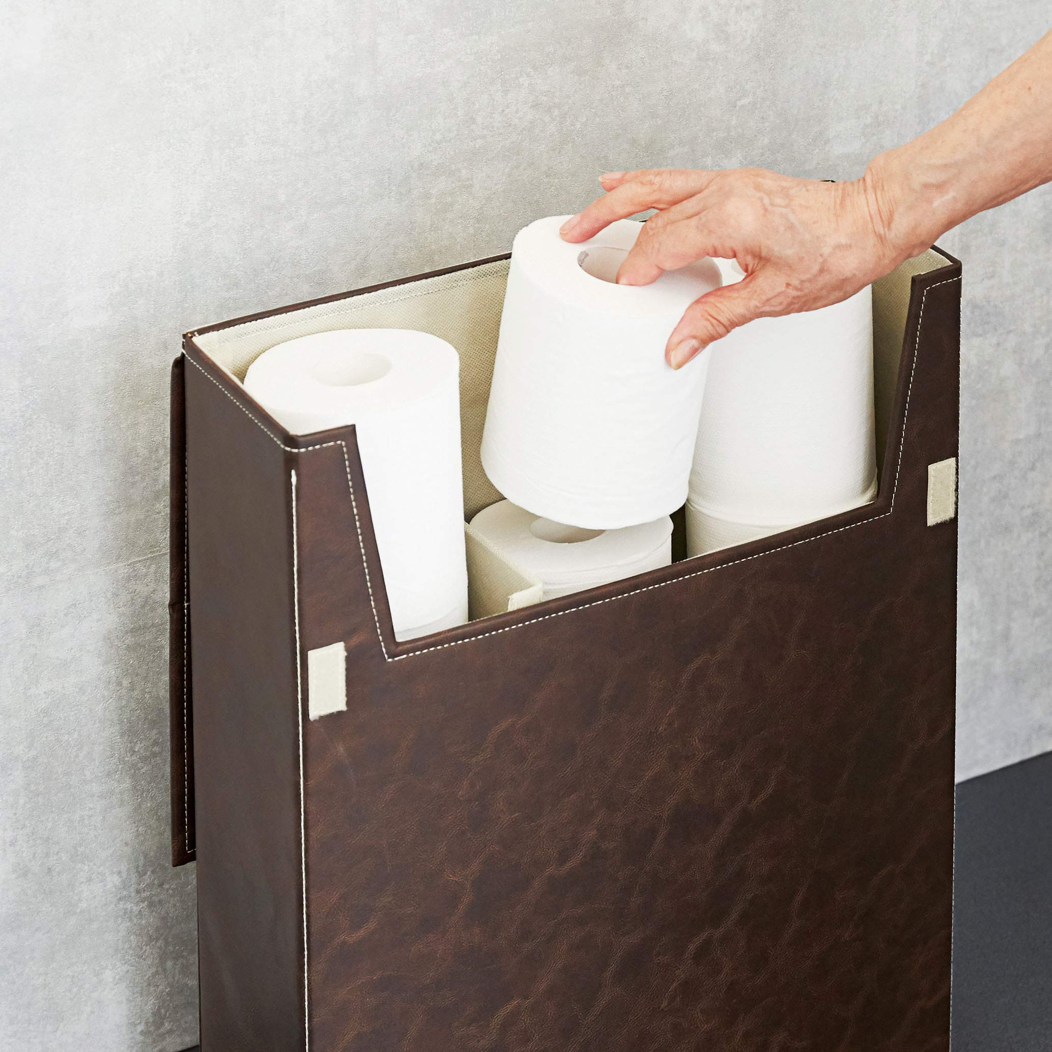 Amazon.co.jp: 取り出しらくらくﾄｲﾚｯﾄﾍﾟｰﾊﾟｰ収納ｹｰｽ ﾚｻﾞｰ調 : DIY