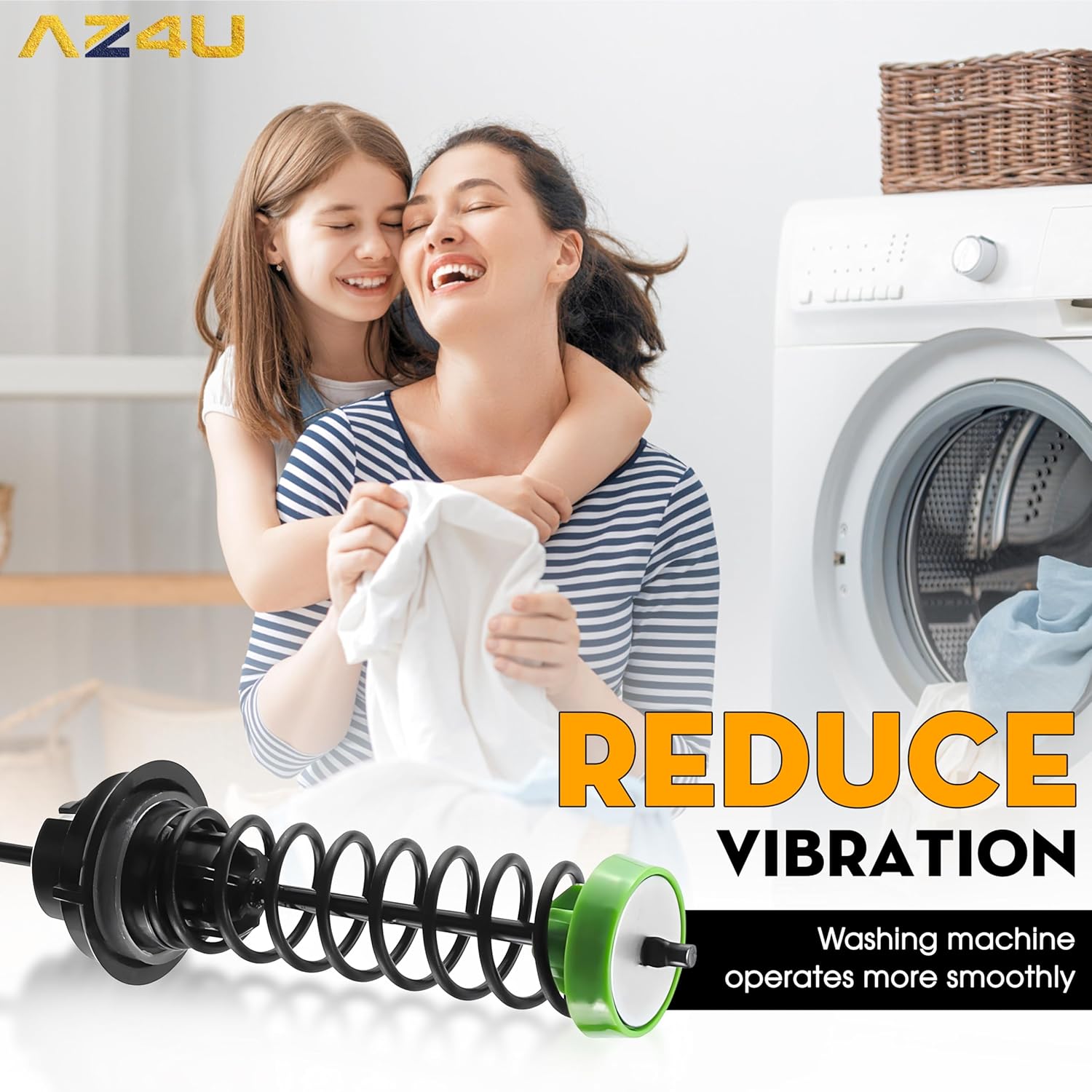 AZ4U 4PCS Washer Suspension Rod Replaces For Whirlpool WTW5000DW0 WTW5000DW1 WTW5000DW3 WTW5000DW2 Maytag MVWX655DW1 MVWC565FW2 MVWC565FW0 MVWC565FW1 MVWC555DW1 MVWX655DW0 MVWX655DW2 MVWC555DW0 Washer