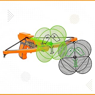 KHAMPA - Fly Hunting Wooden Crossbow Set (Orange) - w/Plastic Bug Fly Swatter Arrows - Wood Crossbow Gun Crossbow and Arrow Set - Perfect Bug Assault Pistol - Bug Gun