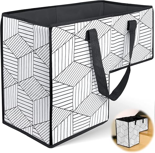 Miniatura 9 de Notecnomi Cestas de escalera para escaleras alfombradas, canasta con asas, cestas blancas para escaleras de madera, organizador de almacenamiento