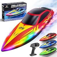 Barca Telecomandata RC 15 km/h con 7 Modalità LED Multicolore