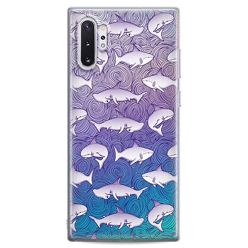 Miniatura 6 de Cavka Funda compatible con Samsung A91 A70 A52 A51 A50 A20 A11 A12 A13 A14 A03s A02s púrpura flexible martillo de silicona peces animales del océano
