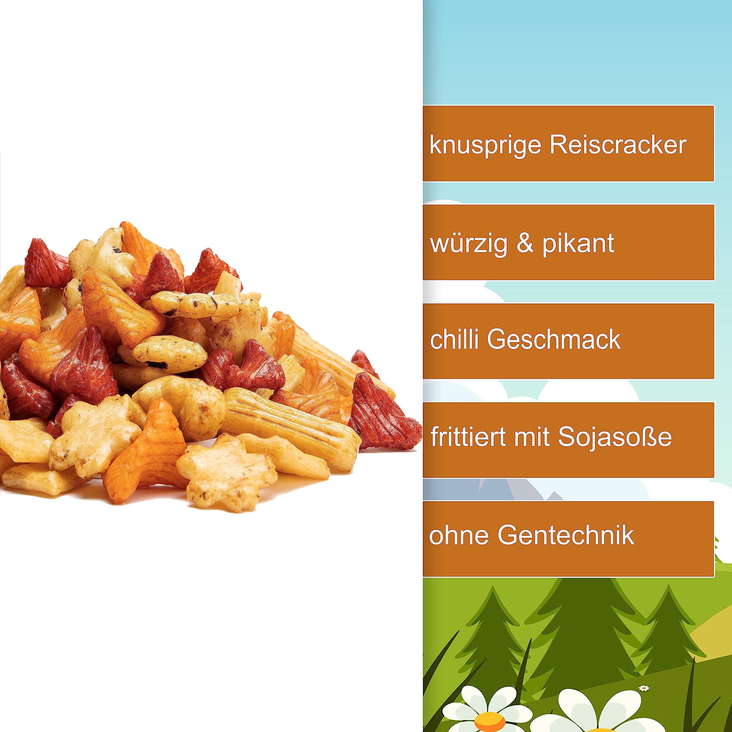 Reiscracker Mix 1,5kg Asia Fuji Reiscracker Mix salzig & würzig mit Sojasauce & feinem Paprika Geschmack knusprige Reis Crackers Snack Mischung - ideal für zwischendurch (1,5kg)