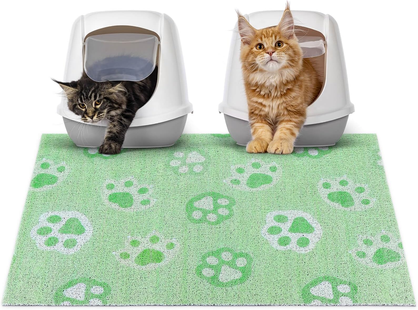 Glittme Cat Litter Mat, Soft Litter Box Mat, PVC Material