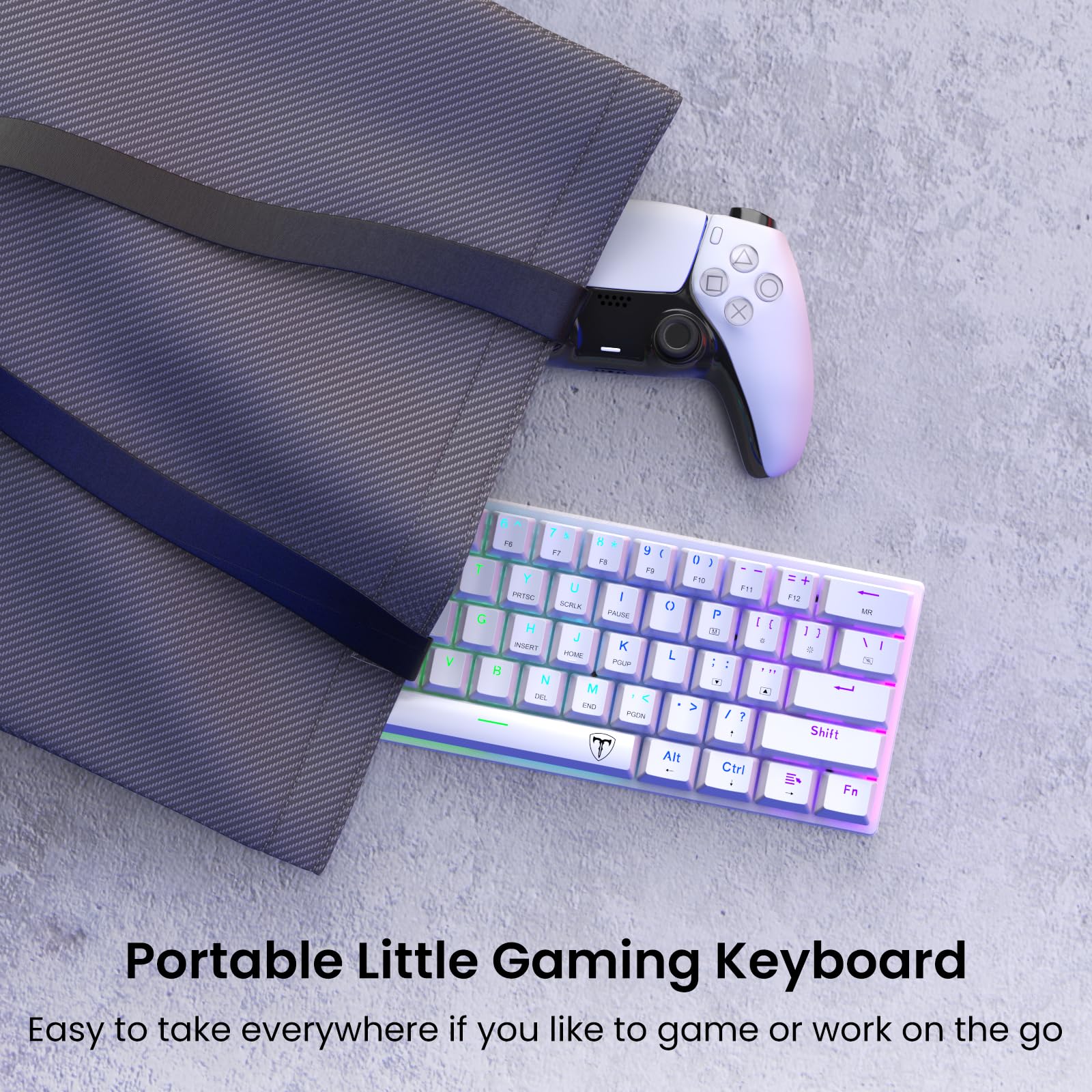 60% Wired Mechanical Gaming Keyboard with Red Switches, LED Backlit view 7