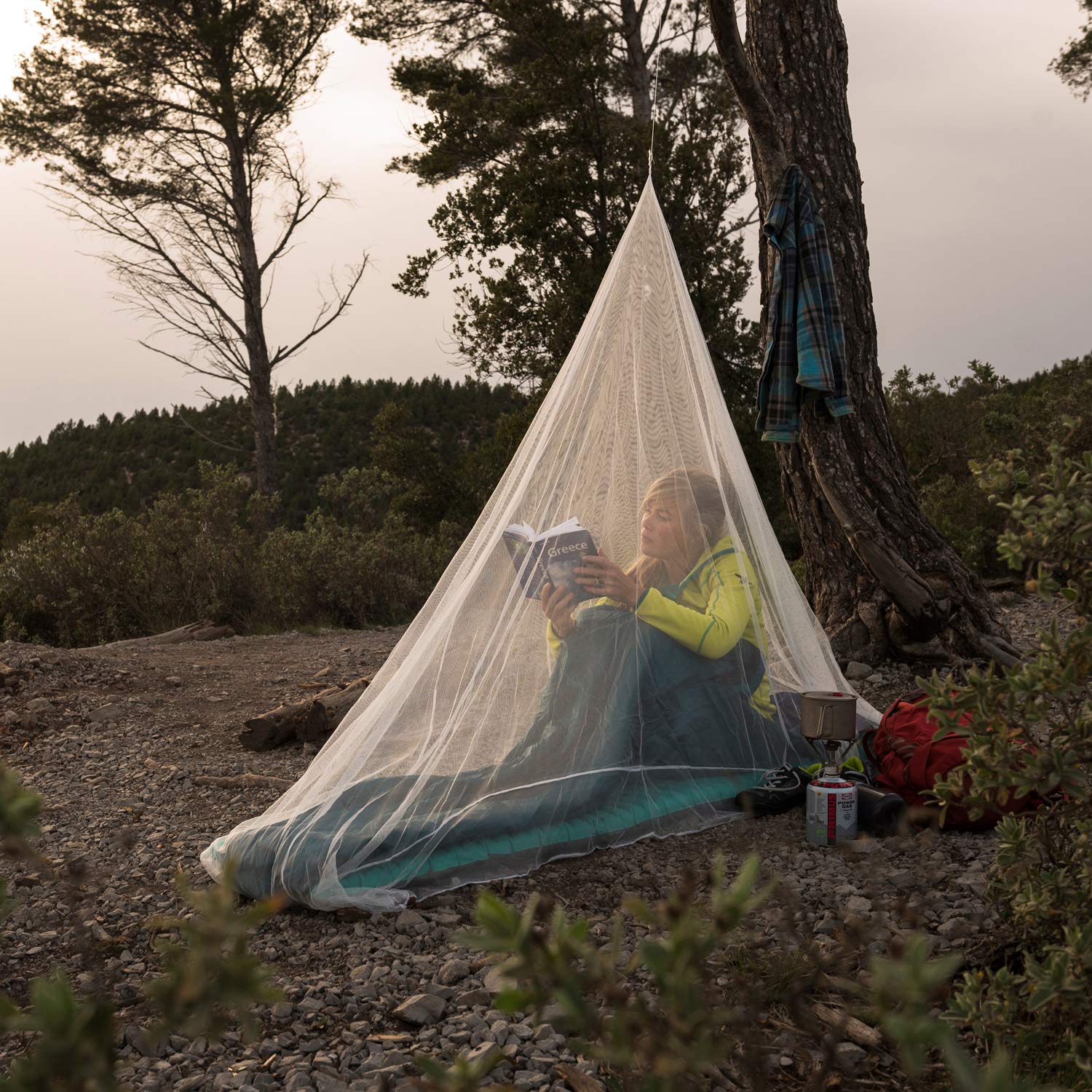 Care Plus Moustiquaire Imprégnée, 1 Personne, Voyage et Camping, Imprégnation Longue Durée, Wedge, Blanche