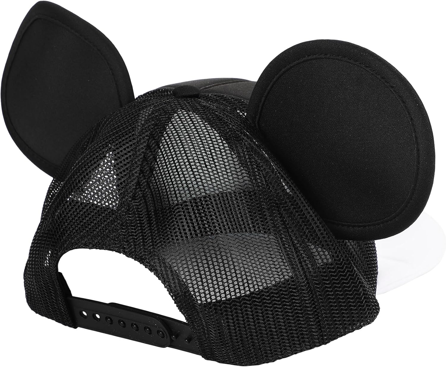 Bioworld Mickey Mouse Die Cut Bill and Ear Applique Nylon and Mesh B5 Trucker Hat Snapback
