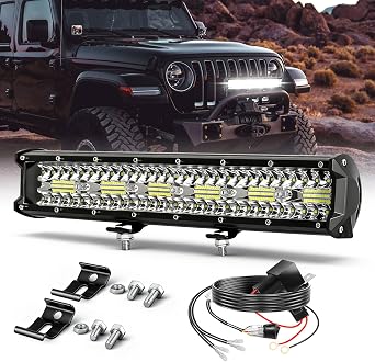 CO LIGHT 20 Inch LED Light Bar Triple Row 120W 12000LM Driving Light Spot & Flood Combo Beam with Wiring Harness for Off-Road Truck SUV ATV UTV Tractor