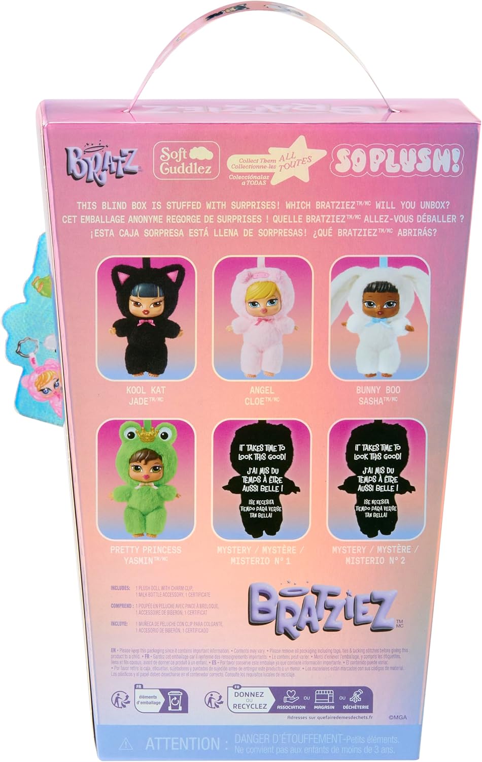 Bratz Bratziez Iconz Series Plush Blind Box with Charm Clip and Accessory, Collectible Characters