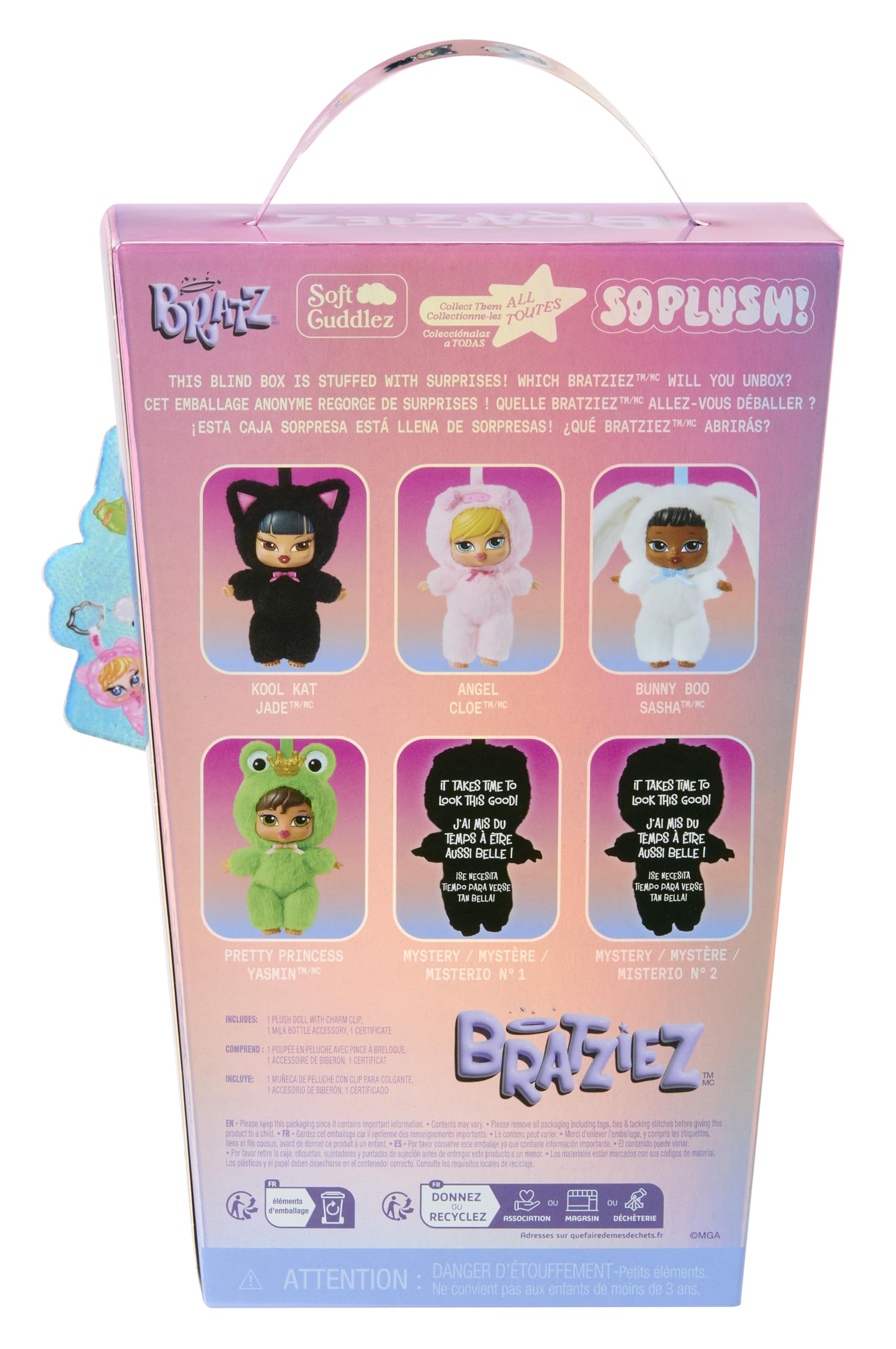 Bratz Bratziez Iconz Series Plush Blind Box - Include 1 figura a sorpresa, con Charm e Accessori, Personaggi da Collezione. Età 6+