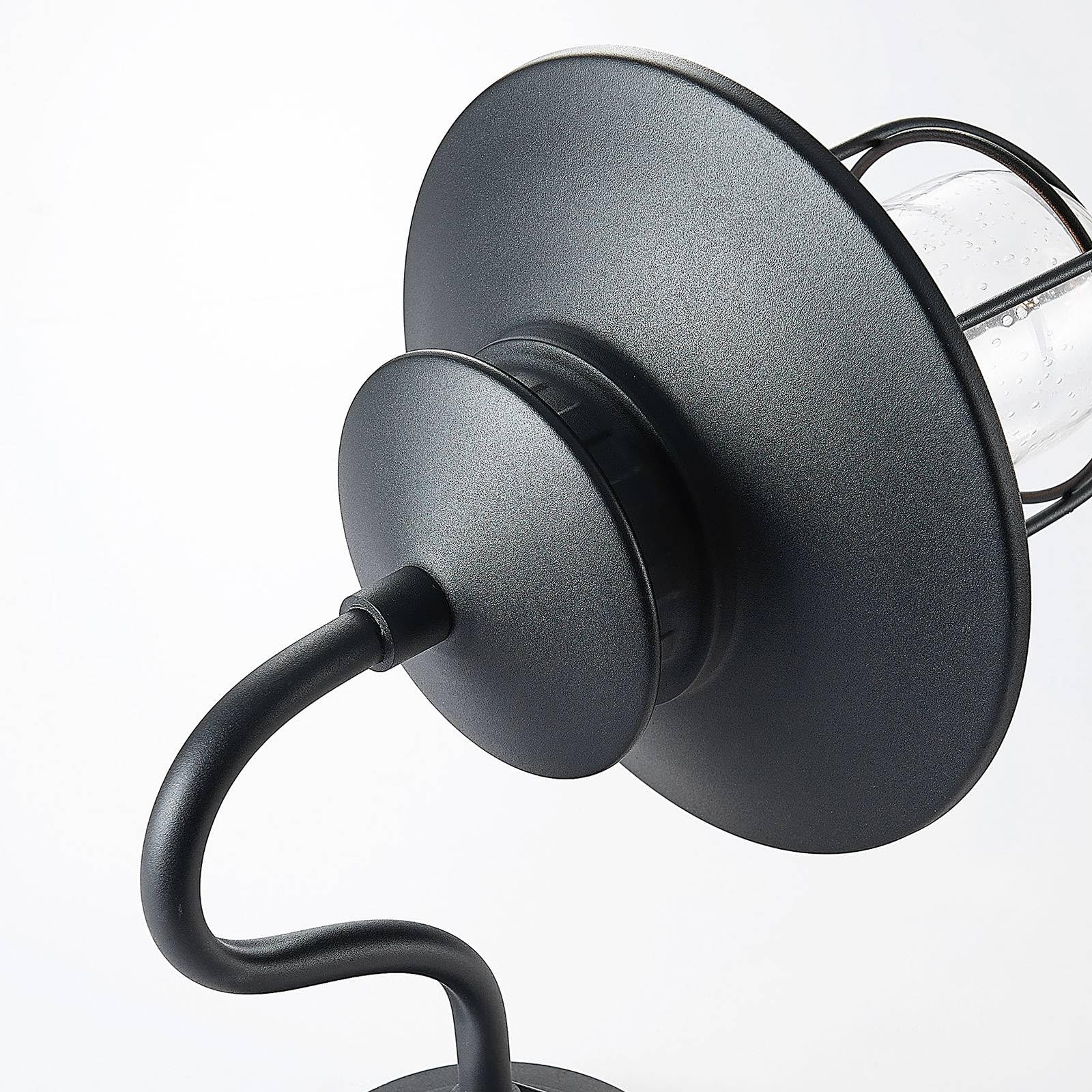 Lindby Wandleuchte außen (Laterne) Kyan (spritzwassergeschützt (Retro, Vintage Antik) in Schwarz aus Metall (1 flammig E27) - Außenwandleuchten Wandlampe Led Außenlampe Outdoor für