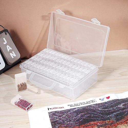 Miniatura 2 de Huacan Caja de almacenamiento de las rejillas de los accesorios 64 de la pintura del diamante de los envases de almacenamiento