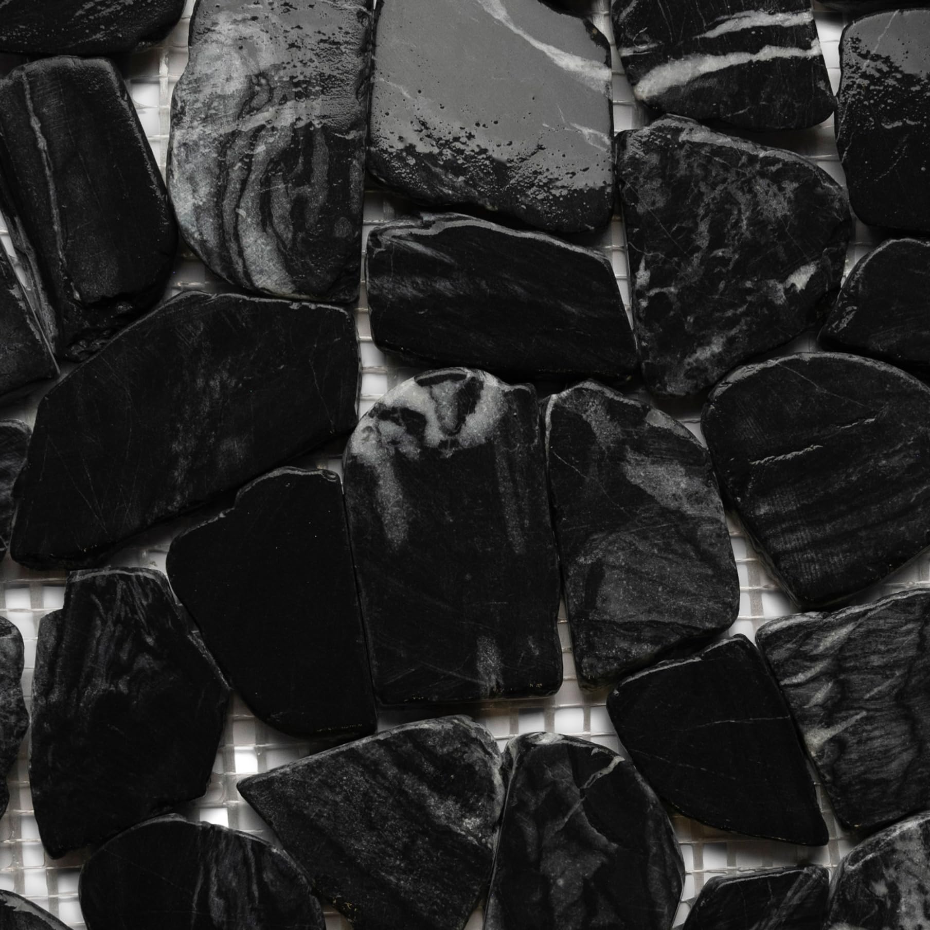 CNK Tile Tempest Deep Black Pebble Stone Mosaic Tile - 12