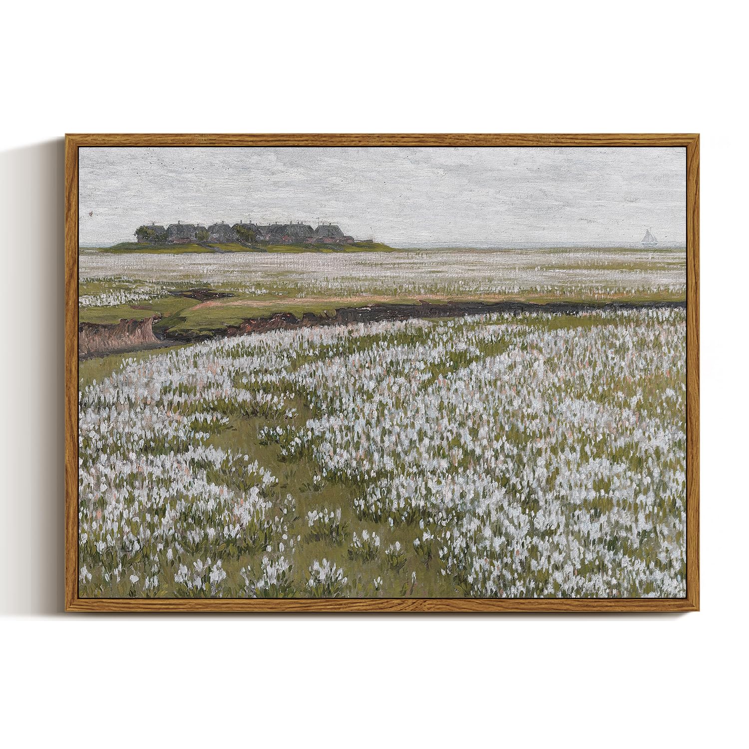 InSimSea Framed Canvas Wall Art, Meadow with Flowers Painting, Landscape for Living Room, Bedroom, Home, Bathroom Decor, 8x10 — view 88
