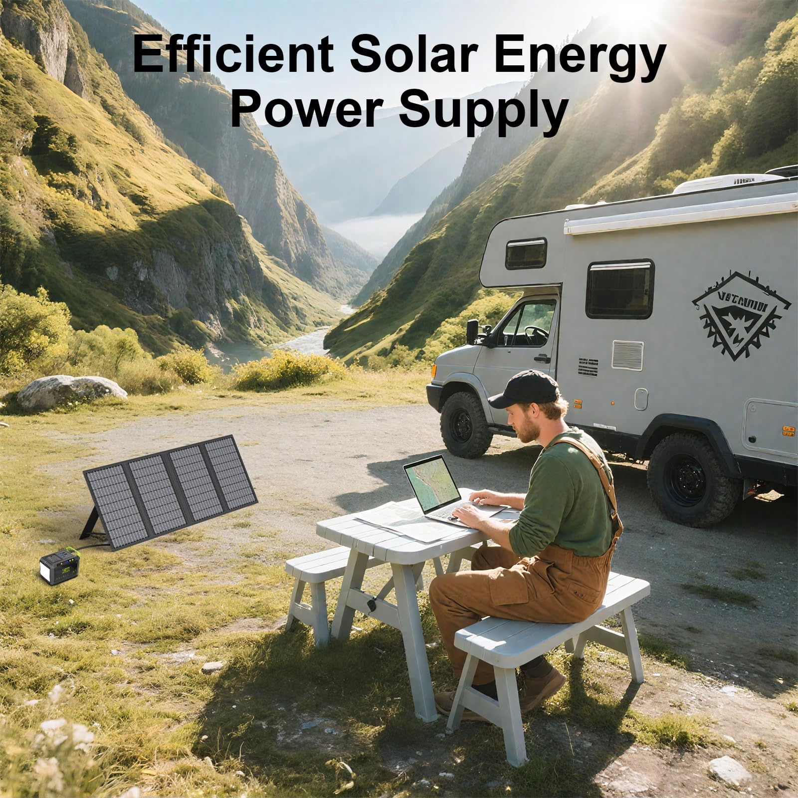 Panel solar portátil de 60 W, plegable, cargador de paneles solares con USB C