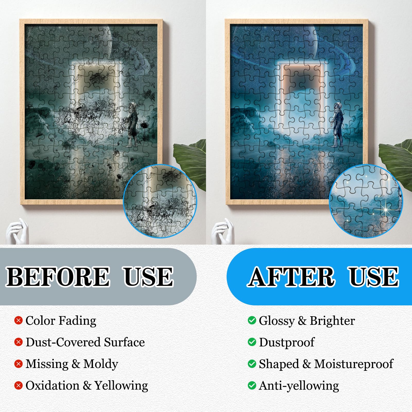 Jigsaw Puzzle Glue Clear with Sponge Head Applicator - 120ML Water-Soluble Special Craft Puzzle Glue Puzzle Saver Suitable for 1000/1500/3000 Pieces of Puzzle for Paper and Wood, 4.2 OZ