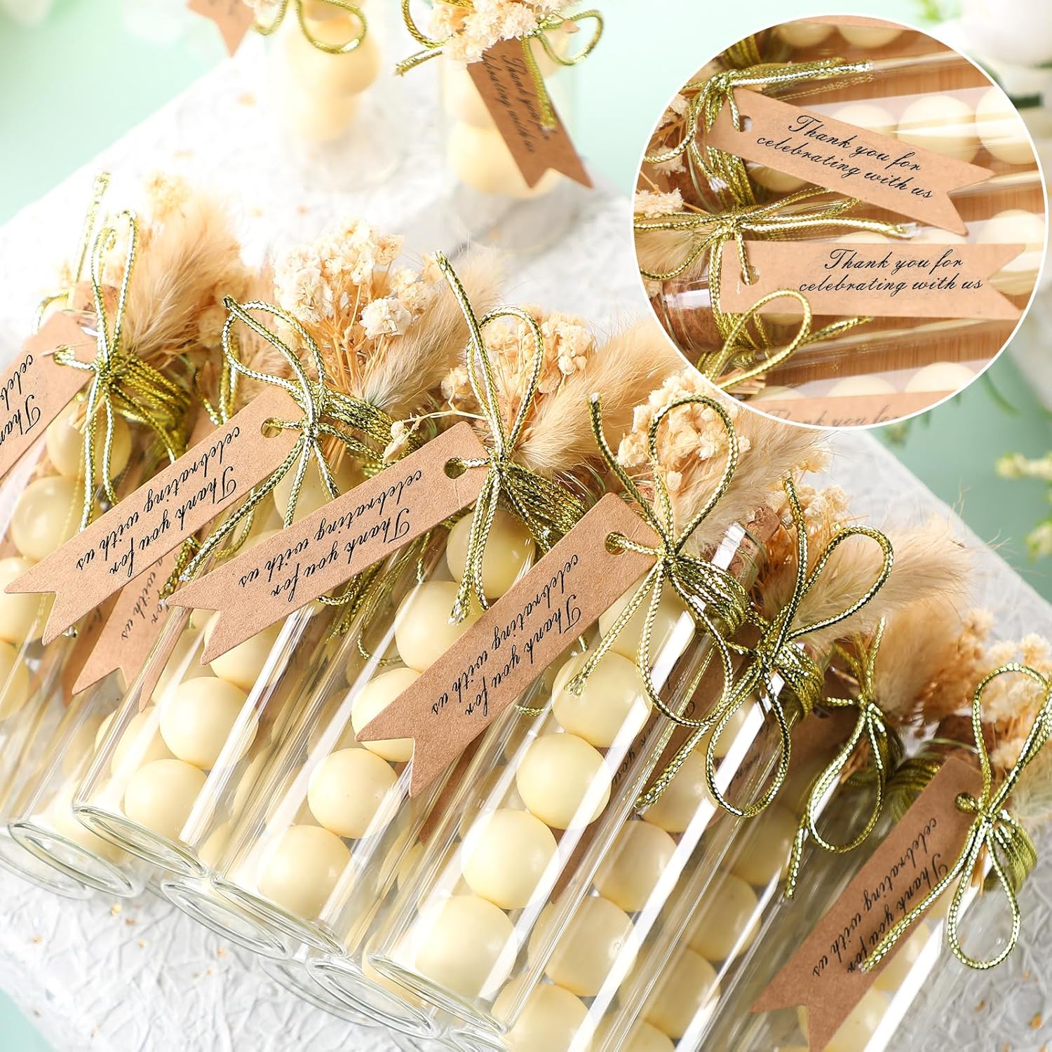 Tanlade 24 Pcs Clear Glass Candy Tubes Bulk Wedding Guest