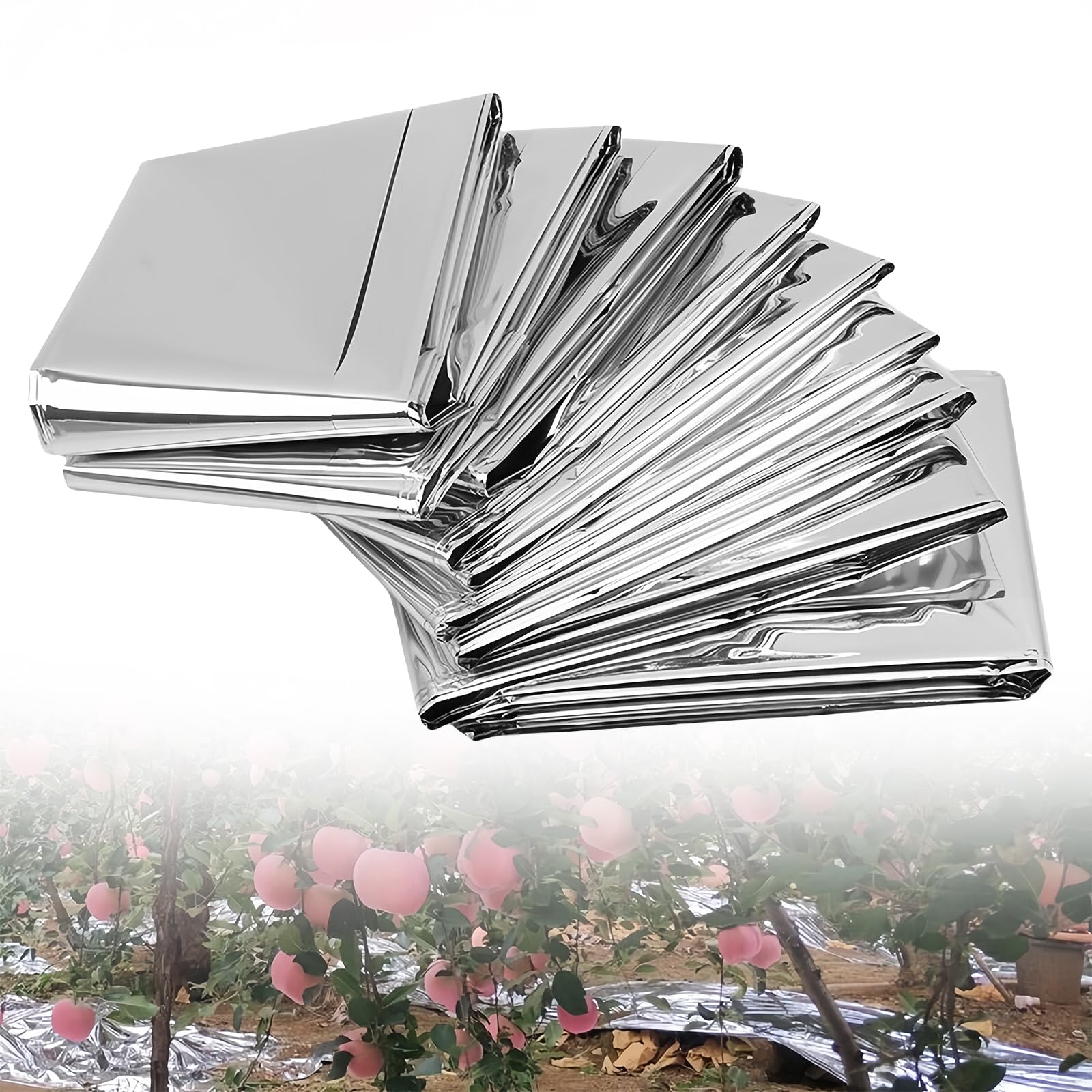BAIFULAI 8 láminas reflectantes para plantas, película reflectante para plantas, película de Mylar, lámina reflectante plateada, 160 cm x 210 cm para plantas, espacio de crecimiento, camping, tienda