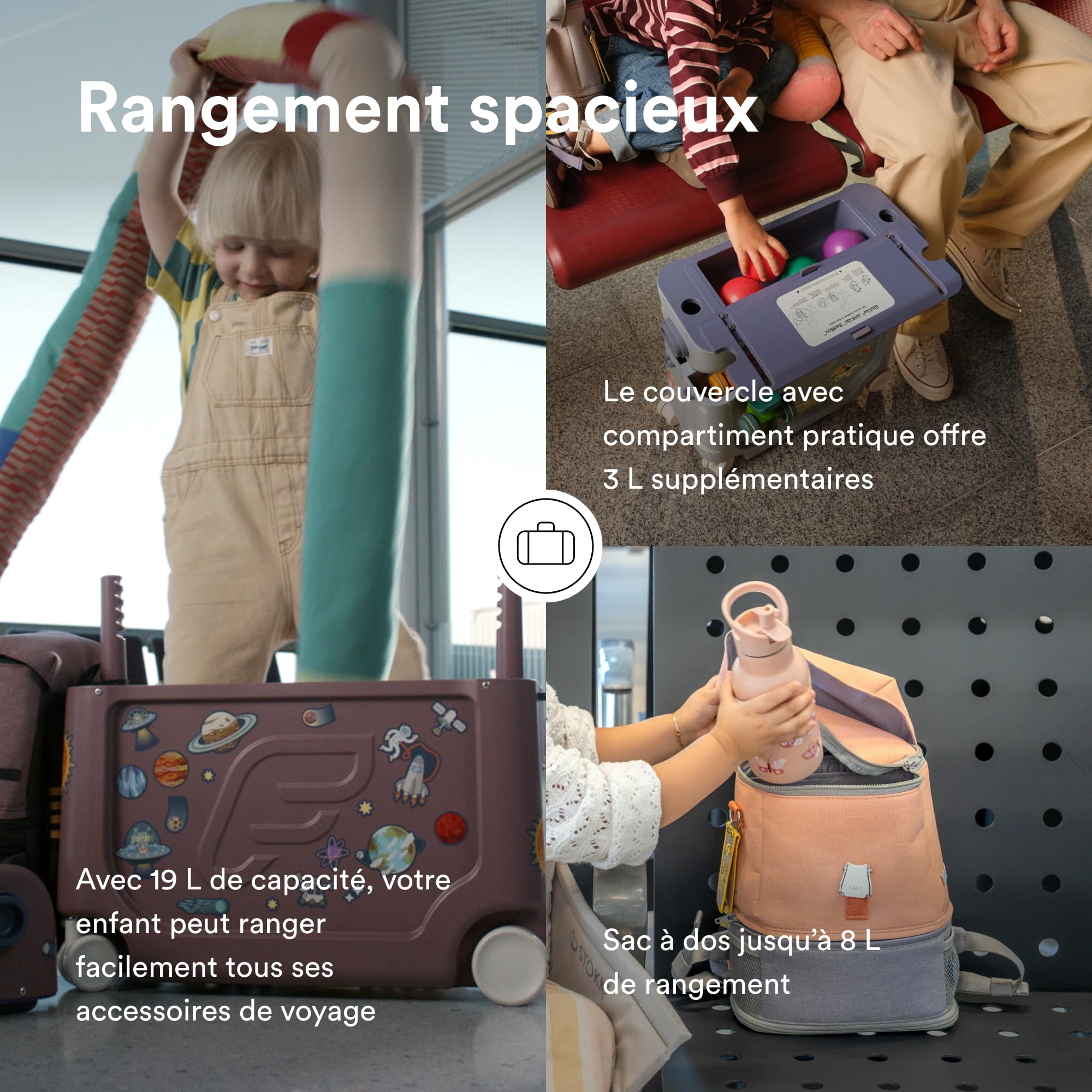 Pack JetKids sac à dos enfant + valise BedBox 2.0 Hazy lilac - Stokke