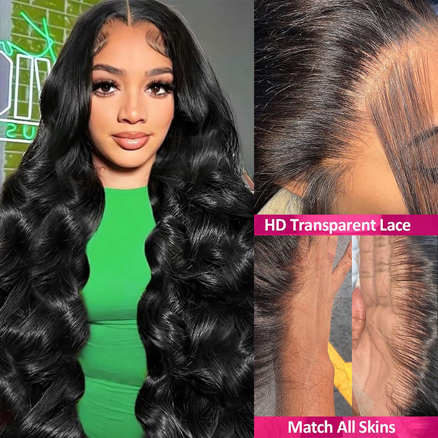 13x4 Lace Frontal Skin-Like Real HD Lace Closure Body Wave 0.1mm Extremely Thin Ear To Ear HD Crystal Lace Closure Human Hair Pre Plucked Super Natural Hairline 13x4 Frontal Only 20 Inch