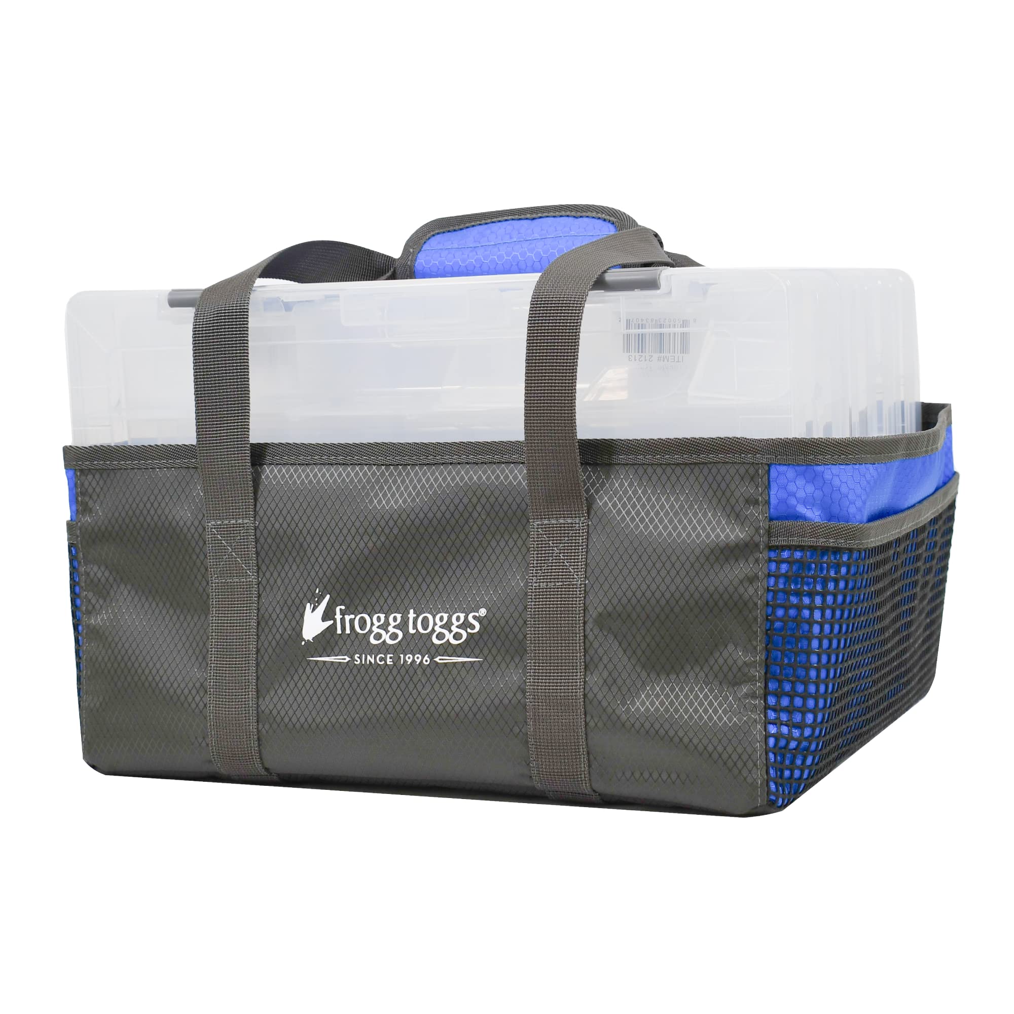 FROGG TOGGS Fishing Tote, Secures Organizes and Protects Tackle Trays, Blue, One Size